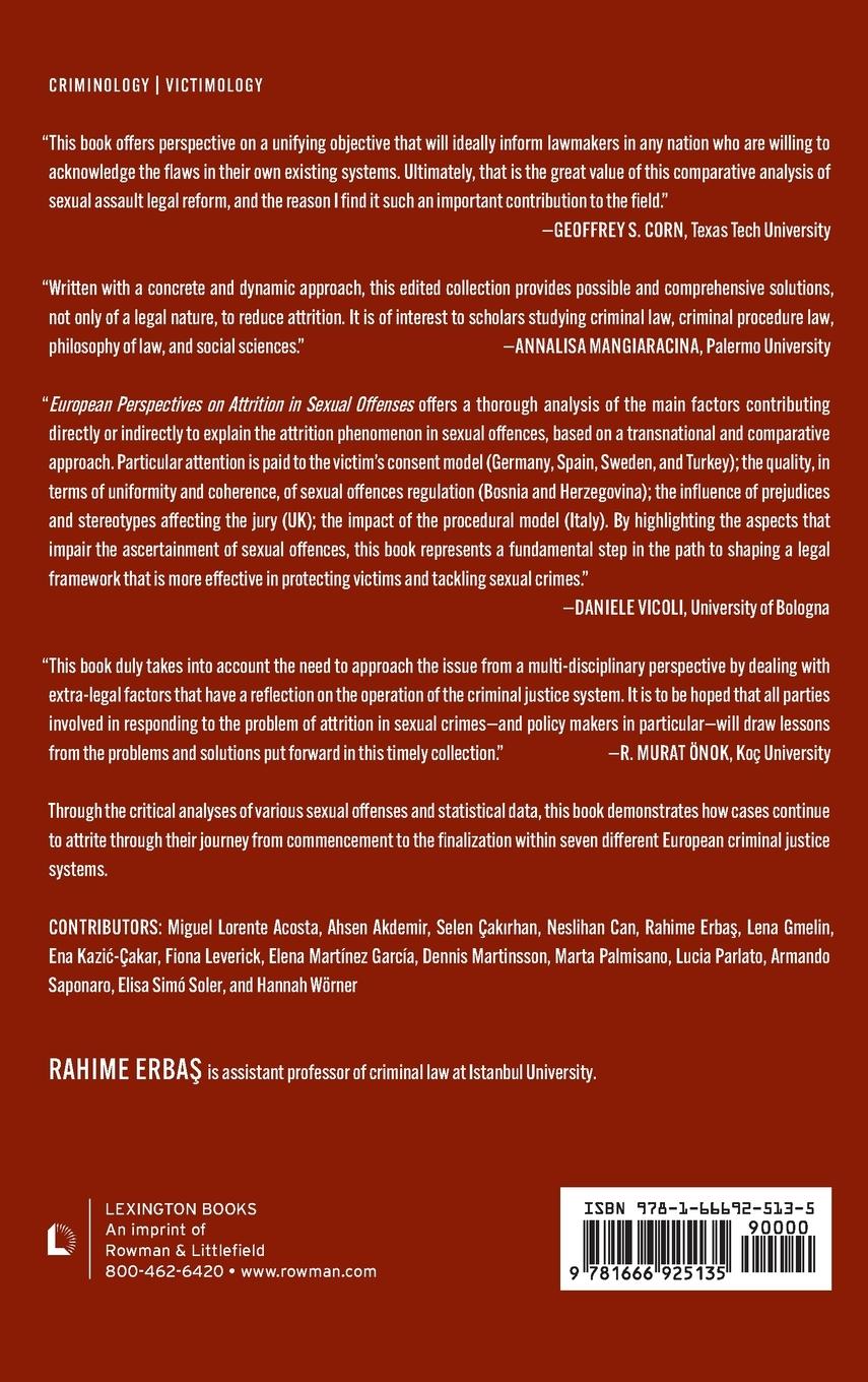 Rückseitencover European Perspectives on Attrition in Sexual Offenses
