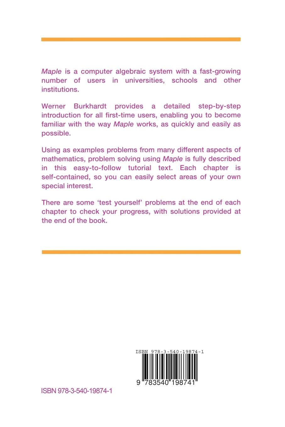 Rückseitencover First Steps in Maple