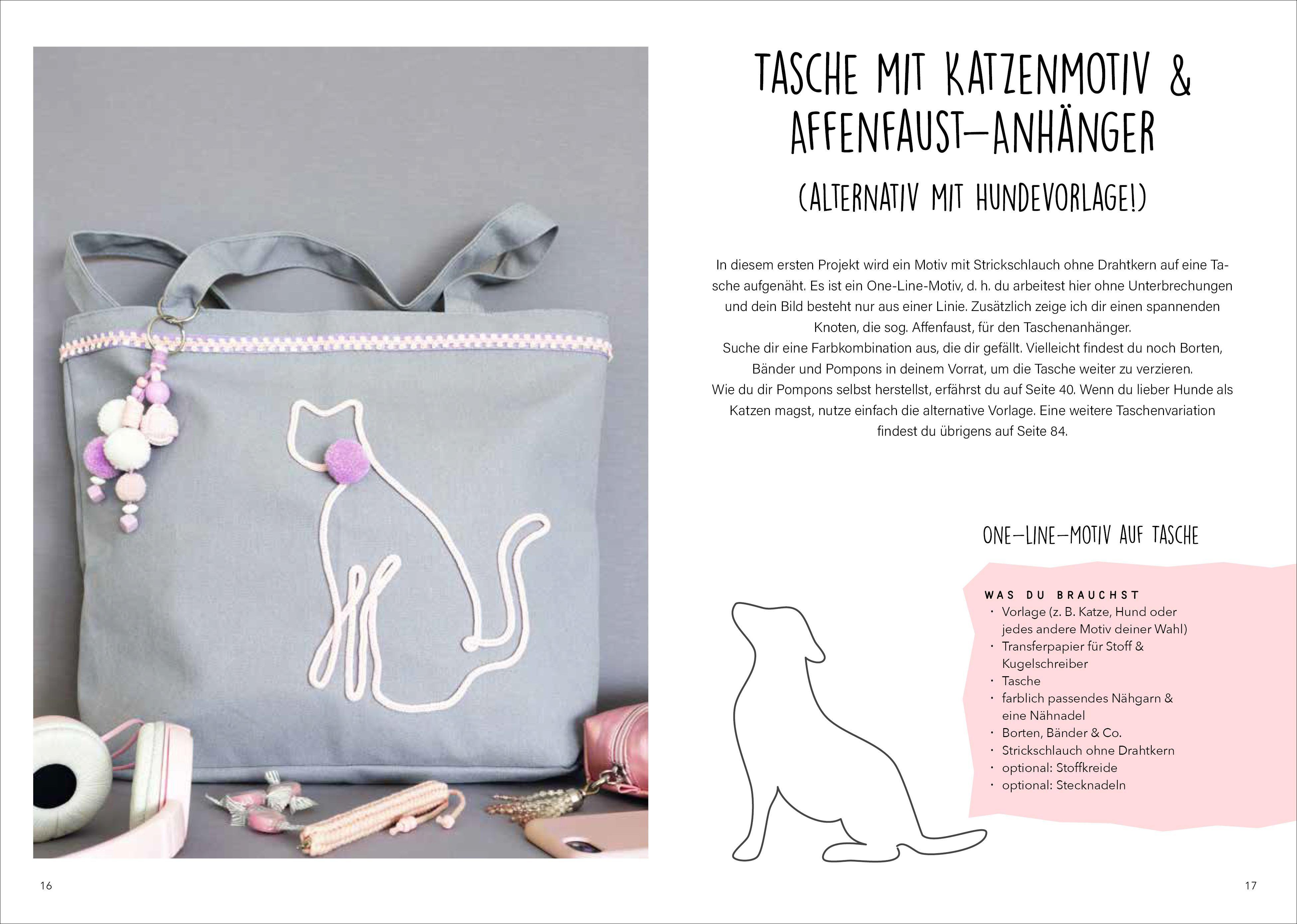 Beispielinhalt (Bild) Deko-Ideen aus Strickschlauch