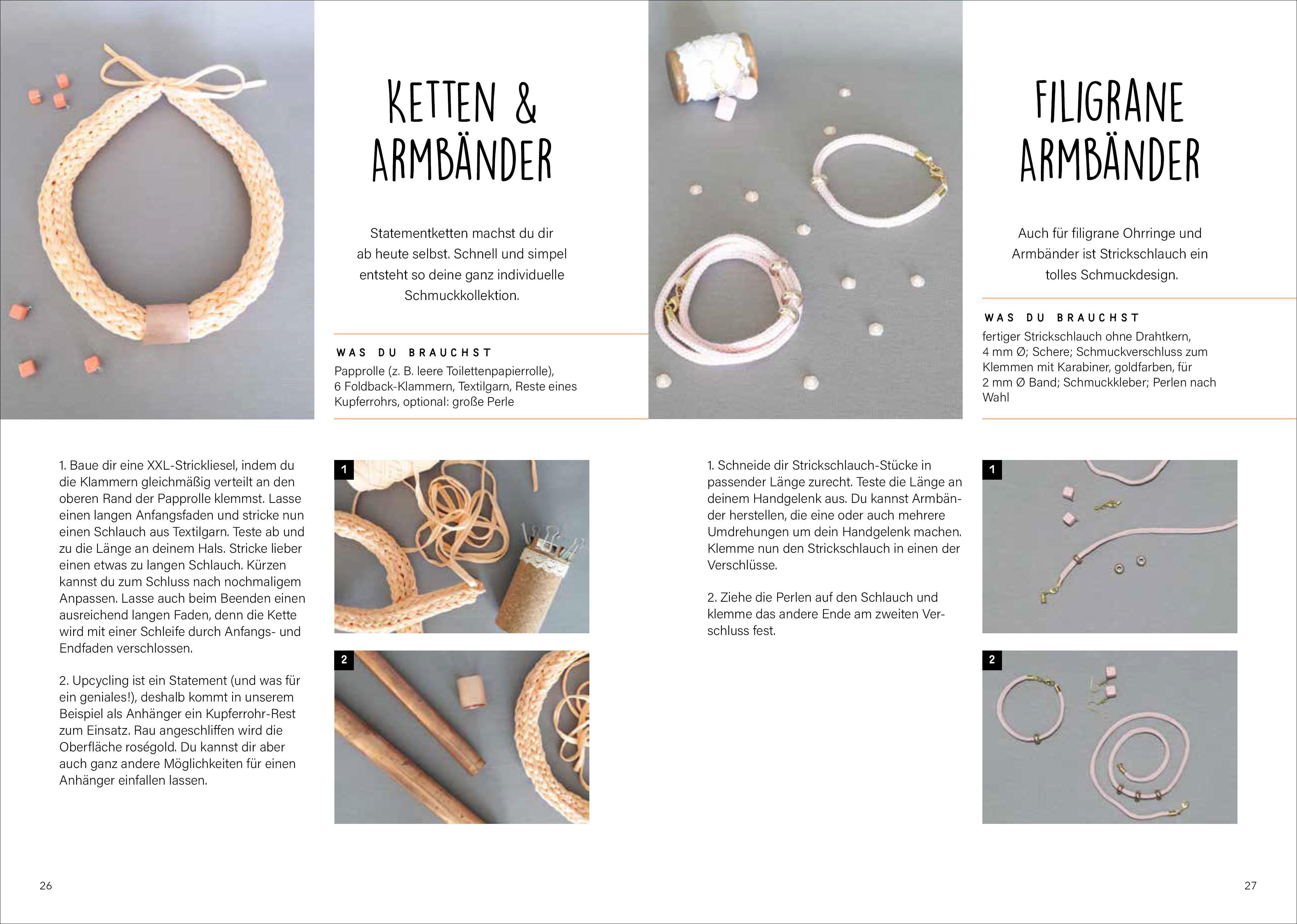 Beispielinhalt (Bild) Deko-Ideen aus Strickschlauch