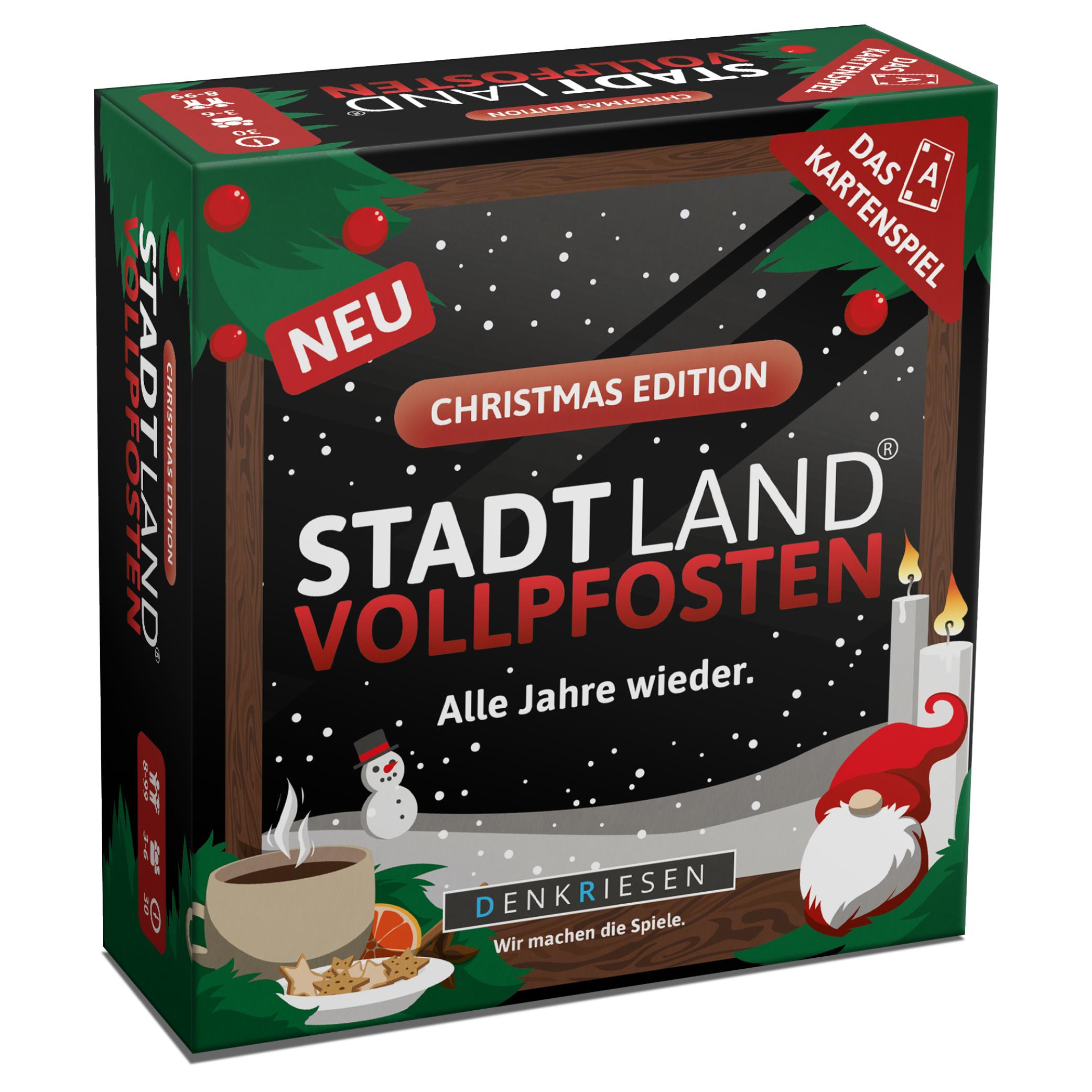 Vorderes Coverbild DENKRIESEN - STADT LAND VOLLPFOSTEN® - Das Kartenspiel - CHRISTMAS EDITION - "Alle Jahre wieder."