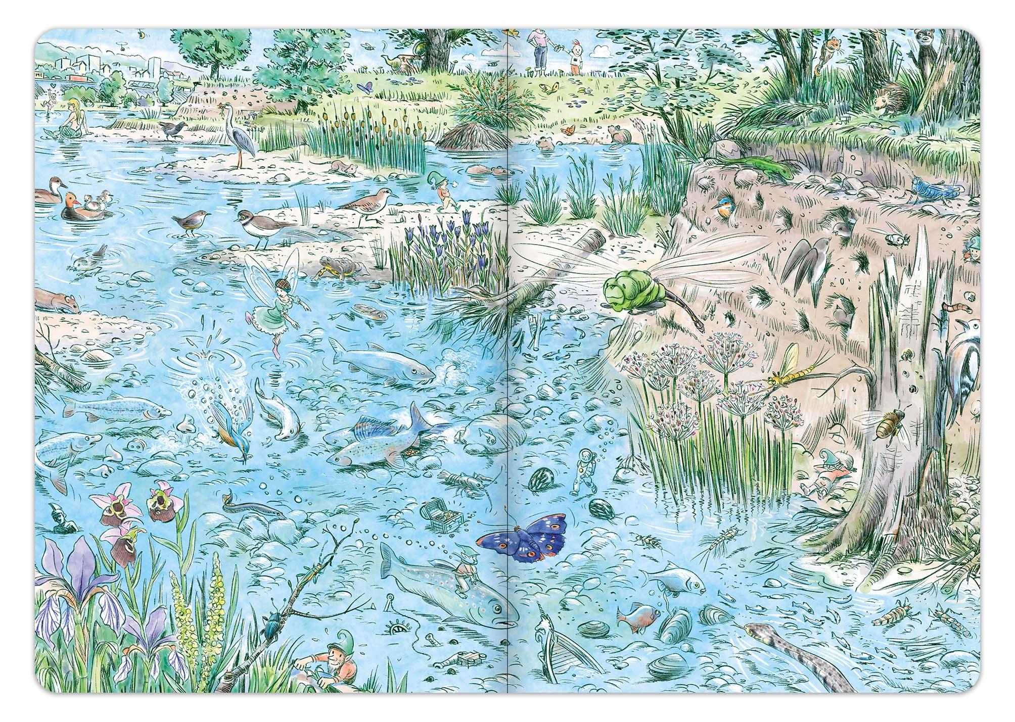 Beispielinhalt (Bild) Das Fluss Wimmelbuch