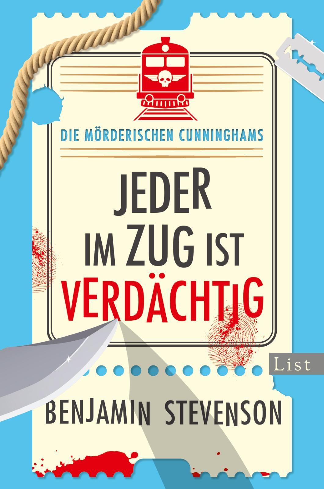 Vorderes Coverbild Die mörderischen Cunninghams. Jeder im Zug ist verdächtig