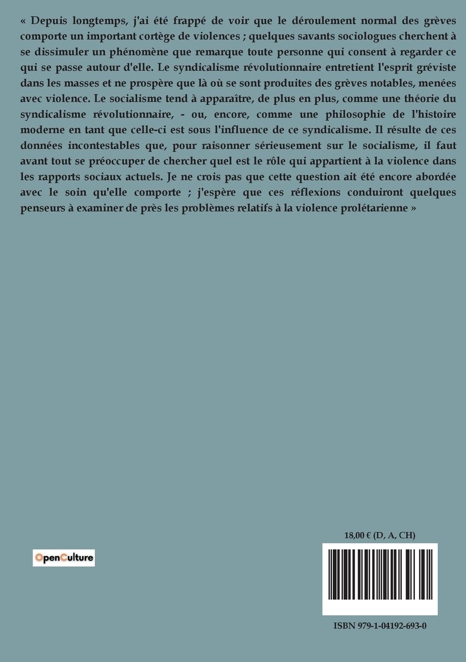 Rückseitencover Réflexions sur la violence