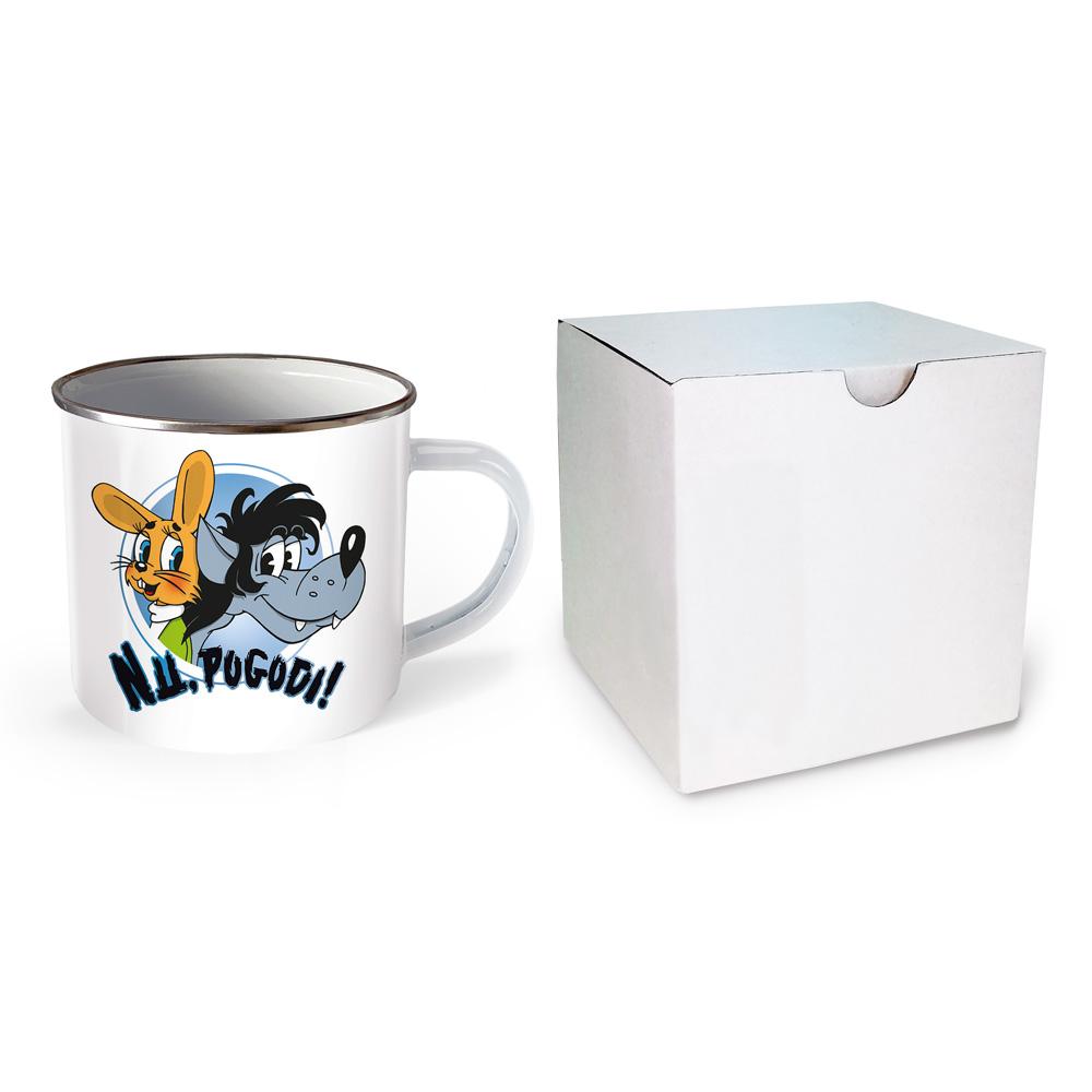 Vorderes Coverbild Trötsch Tasse Hase & Wolf Nu pogodi Nu pagadi Emaillebecher