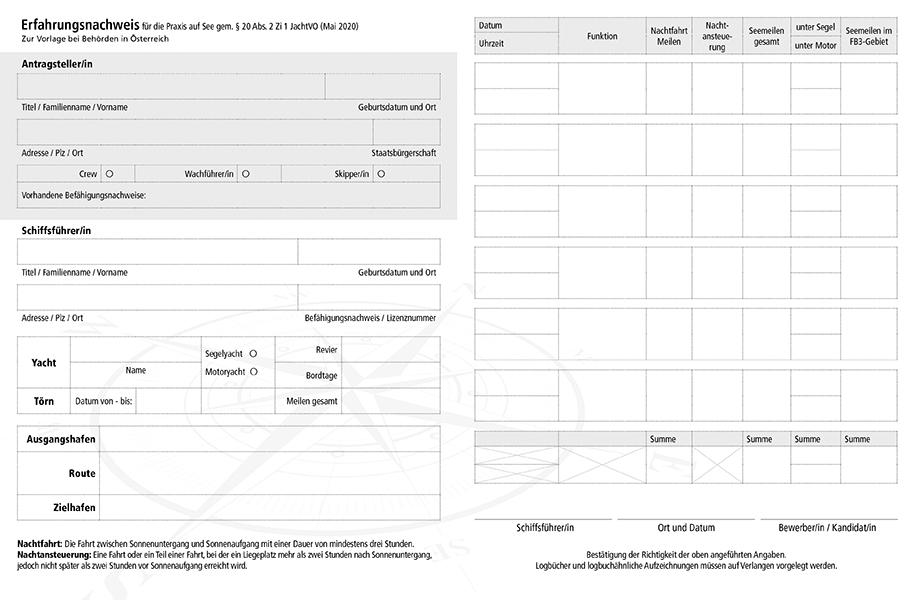 Beispielinhalt (Bild) Logbuch für Motorboot und Segelboot