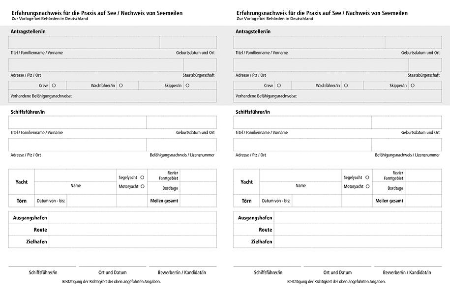 Beispielinhalt (Bild) Logbuch für Motorboot und Segelboot