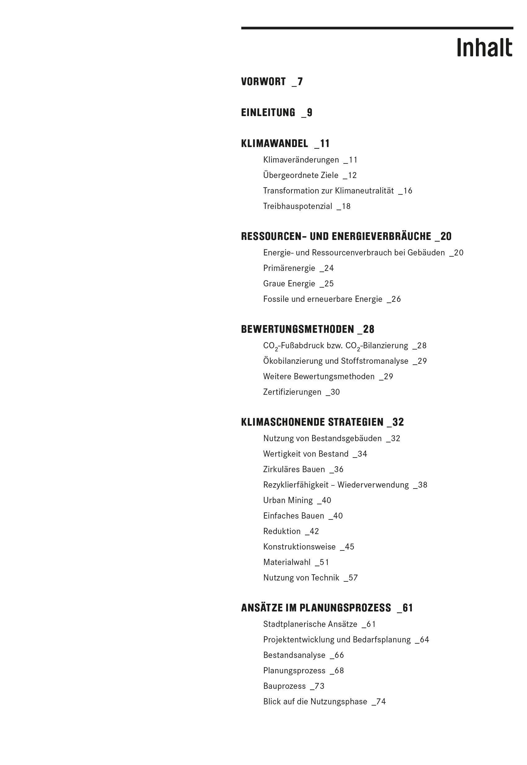 Beispielinhalt (Bild) Basics Klimagerechtes Planen und Bauen