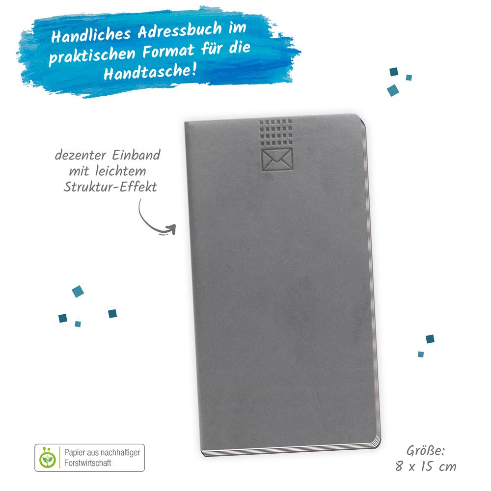 Beispielinhalt (Bild) Trötsch Adressbuch Soft Touch Slim Anthrazit