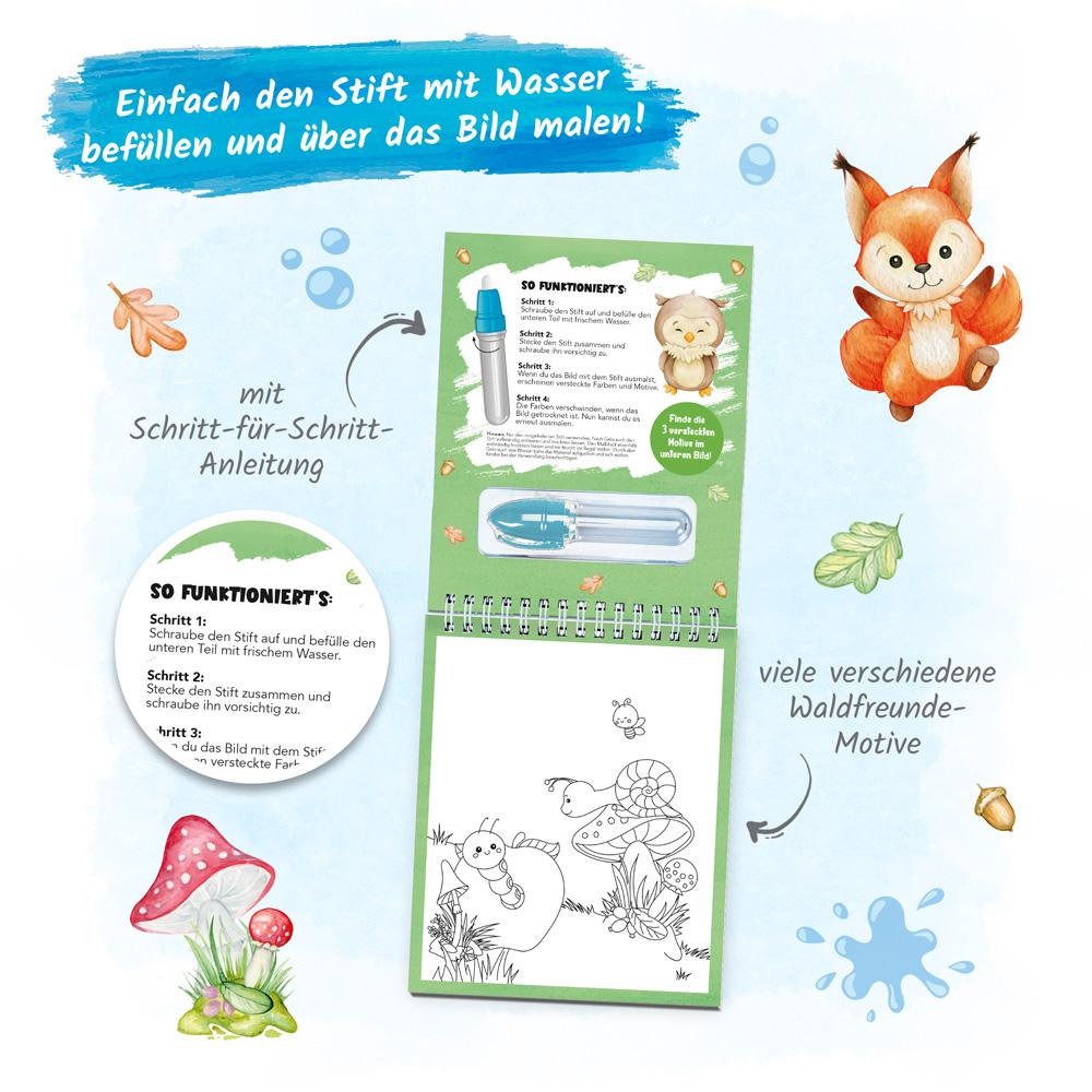 Beispielinhalt (Bild) Trötsch Wassermalspaß mit Zauberstift Waldfreunde