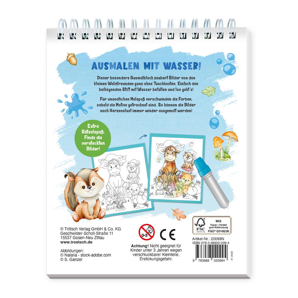 Rückseitencover Trötsch Wassermalspaß mit Zauberstift Waldfreunde