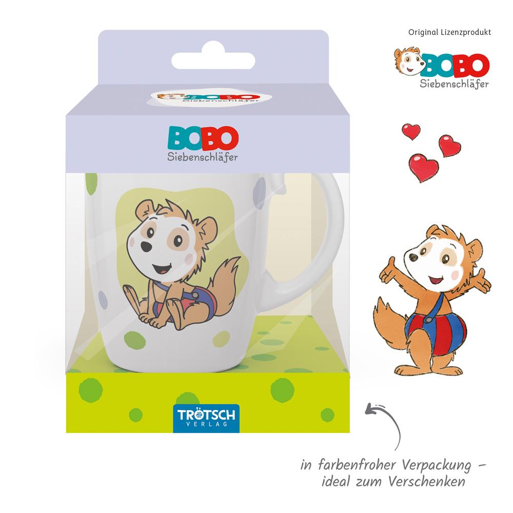 Beispielinhalt (Bild) Trötsch Bobo Siebenschläfer Kindertasse grün Geschenktasse aus Porzellan