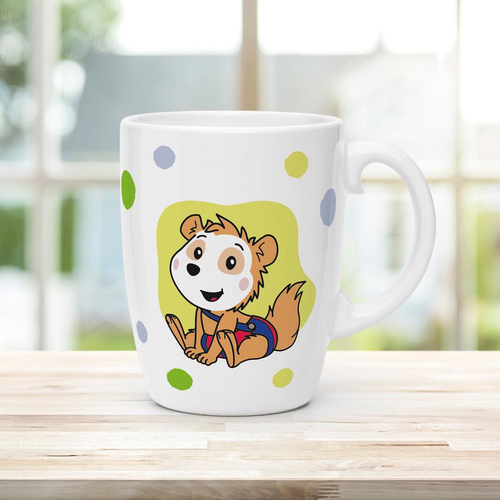 Beispielinhalt (Bild) Trötsch Bobo Siebenschläfer Kindertasse grün Geschenktasse aus Porzellan