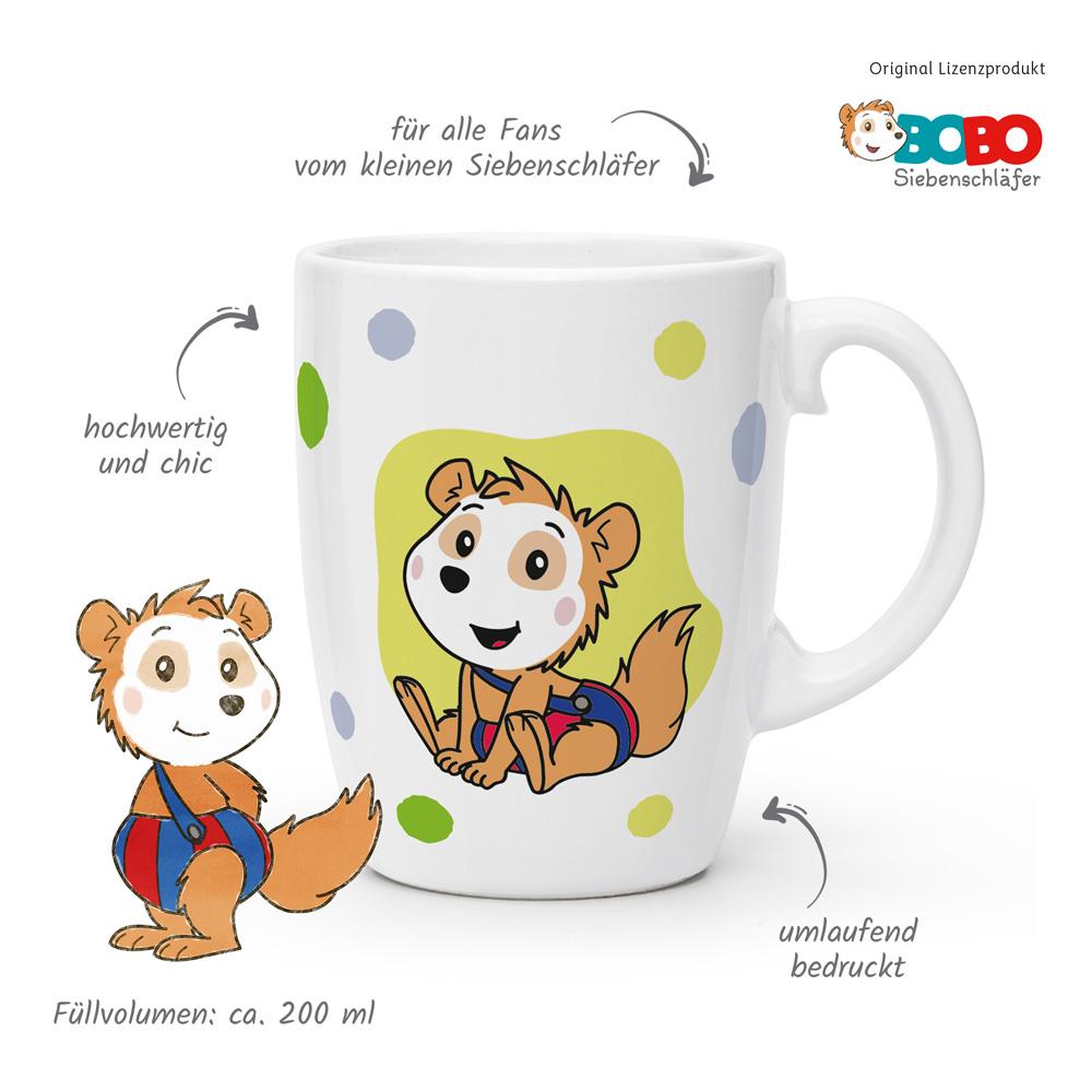 Beispielinhalt (Bild) Trötsch Bobo Siebenschläfer Kindertasse grün Geschenktasse aus Porzellan