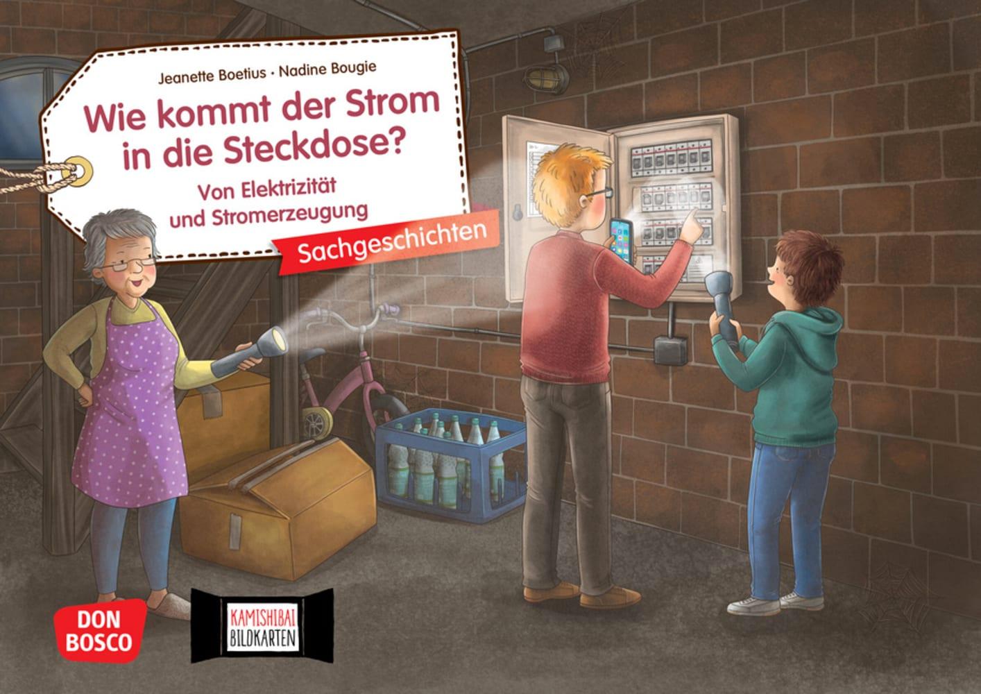 Vorderes Coverbild Wie kommt der Strom in die Steckdose? Von Elektrizität und Stromerzeugung. Kamishibai Bildkartenset