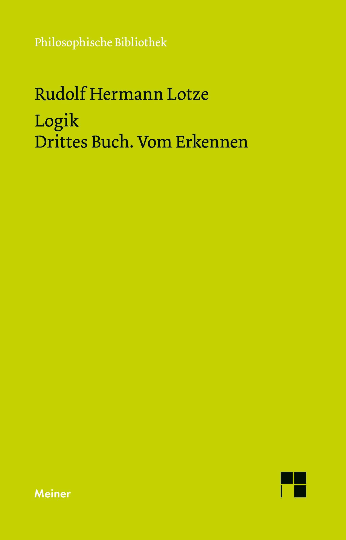 Vorderes Coverbild Logik. Drittes Buch. Vom Erkennen