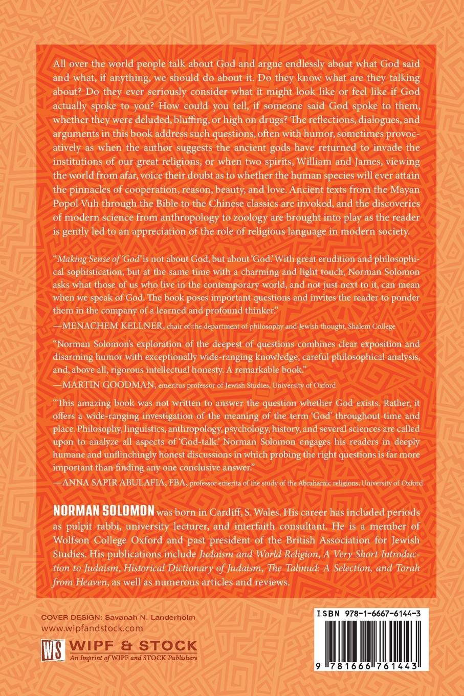 Rückseitencover Making Sense of "God"