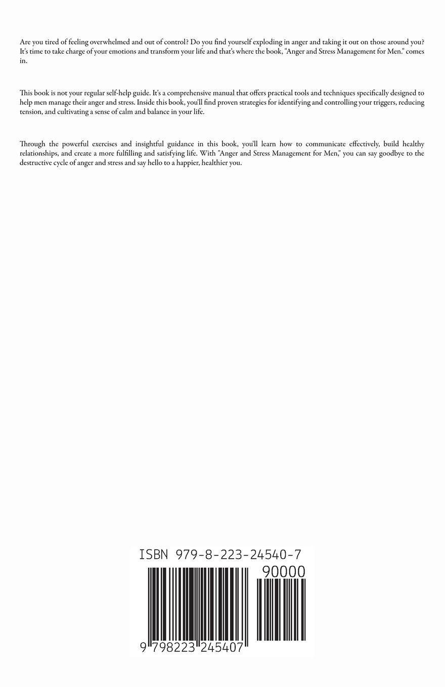 Rückseitencover Anger and Stress Management for Men
