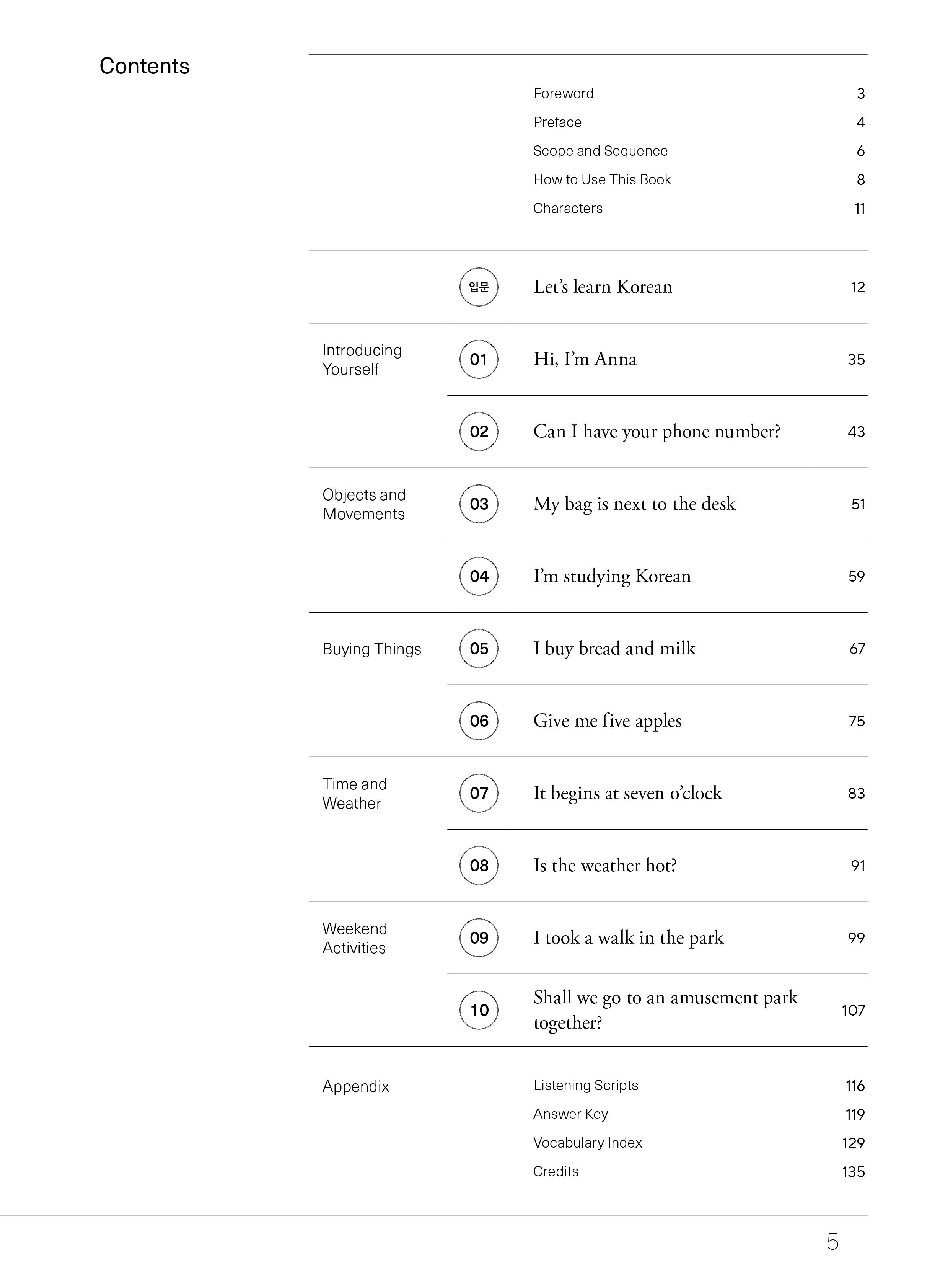 Beispielinhalt (Bild) Sejong Korean Student Book 1A - English Edition