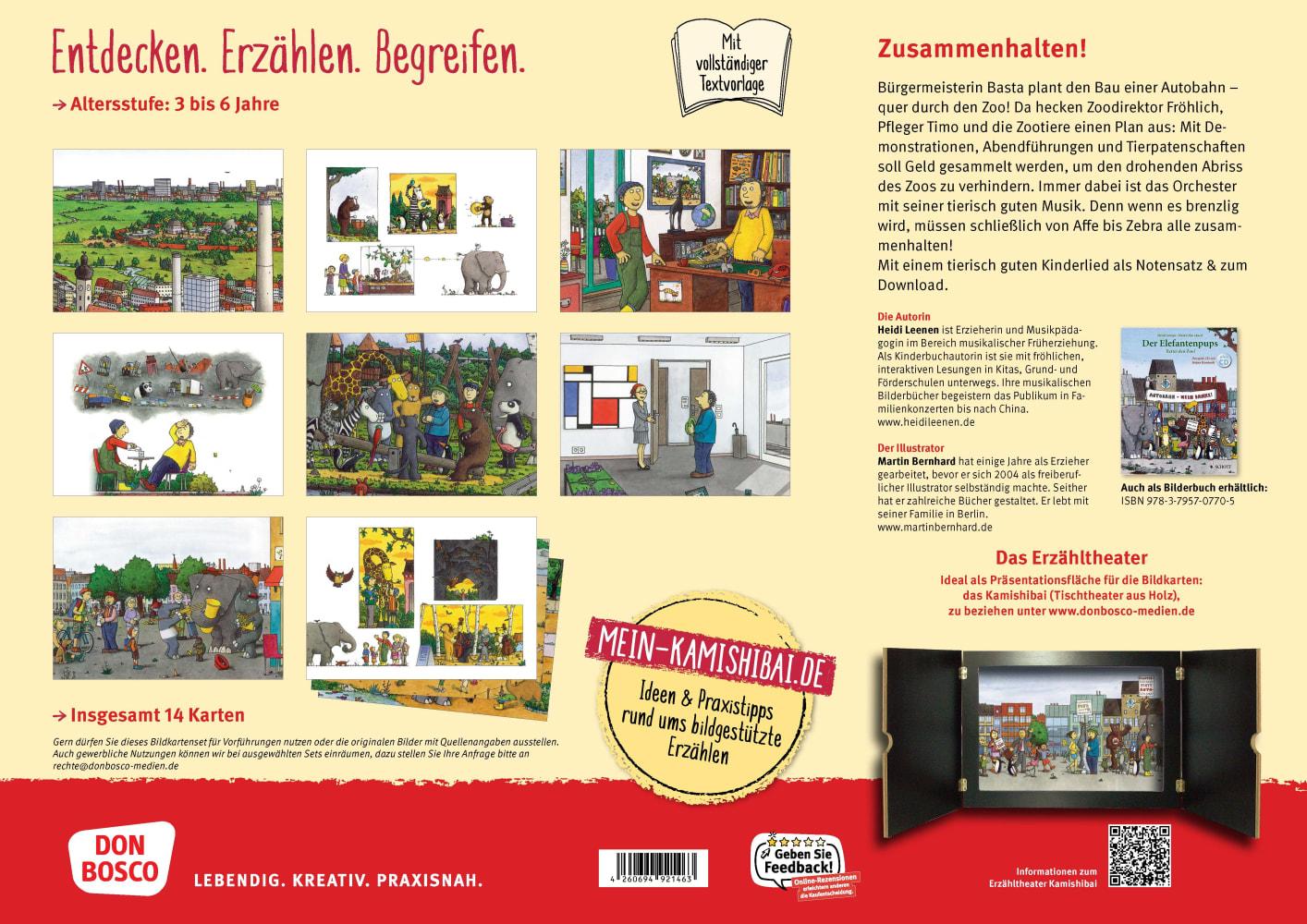 Beispielinhalt (Bild) Der Elefantenpups. Rettet den Zoo! Kamishibai Bildkartenset