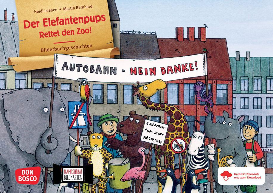 Vorderes Coverbild Der Elefantenpups. Rettet den Zoo! Kamishibai Bildkartenset