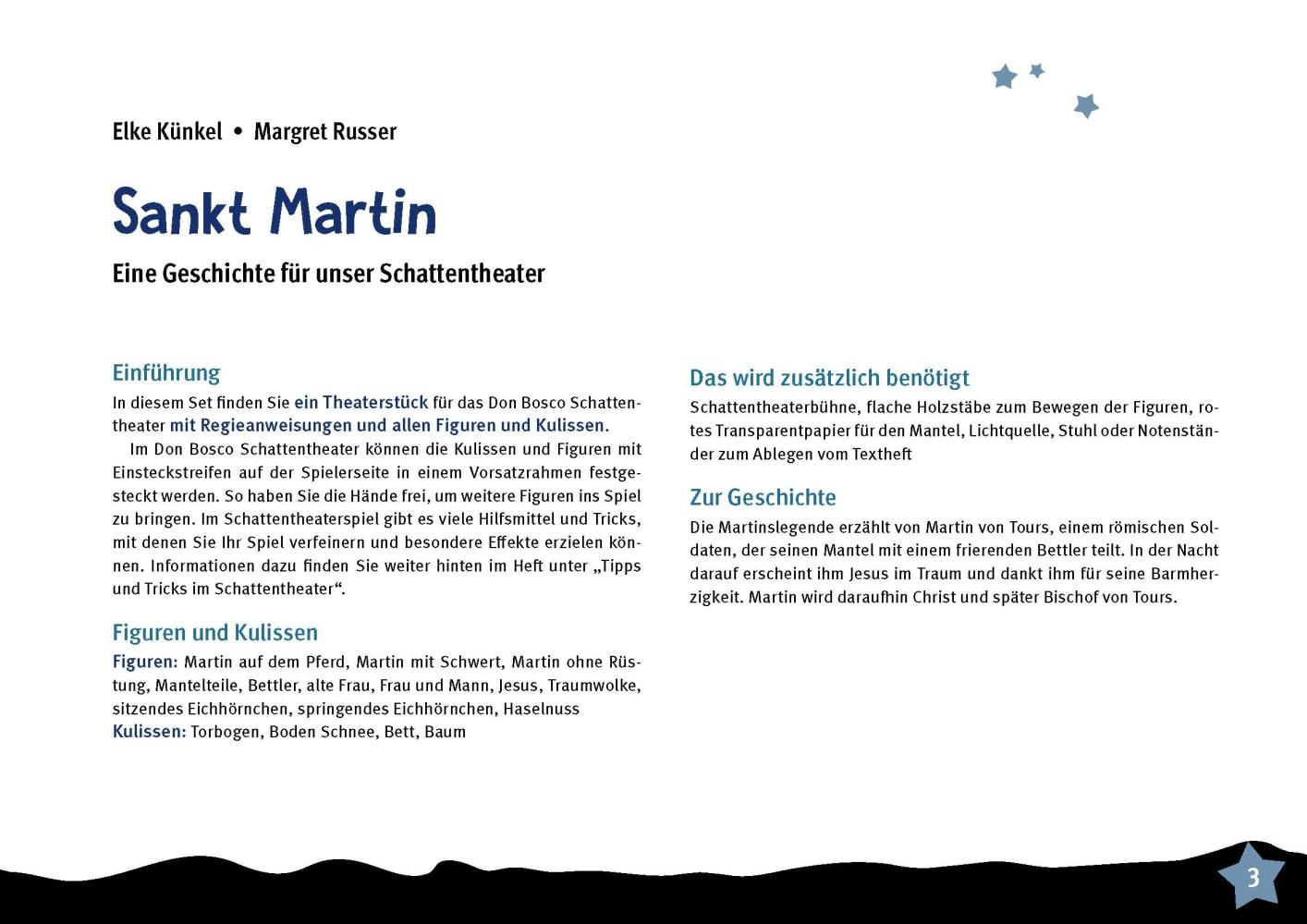 Beispielinhalt (Bild) Sankt Martin. Eine Geschichte für unser Schattentheater