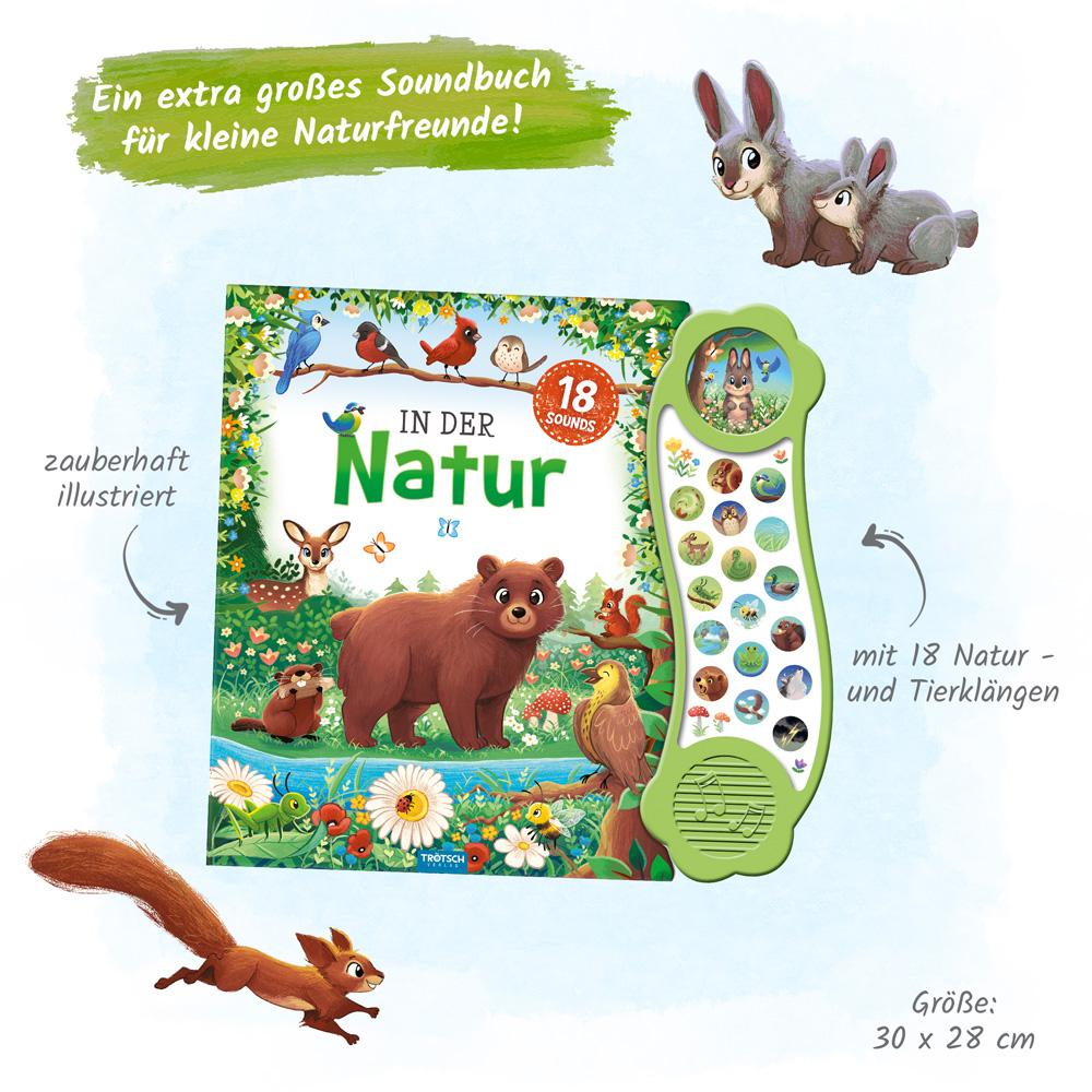 Beispielinhalt (Bild) TRÖTSCH - Soundbuch "In der Natur" | Interaktives Soundbuch mit 18 realistischen Geräuschen aus der Natur, zauberhaften Illustrationen und eingängigen Reimen für die Kleinsten | Ab 18 Monaten