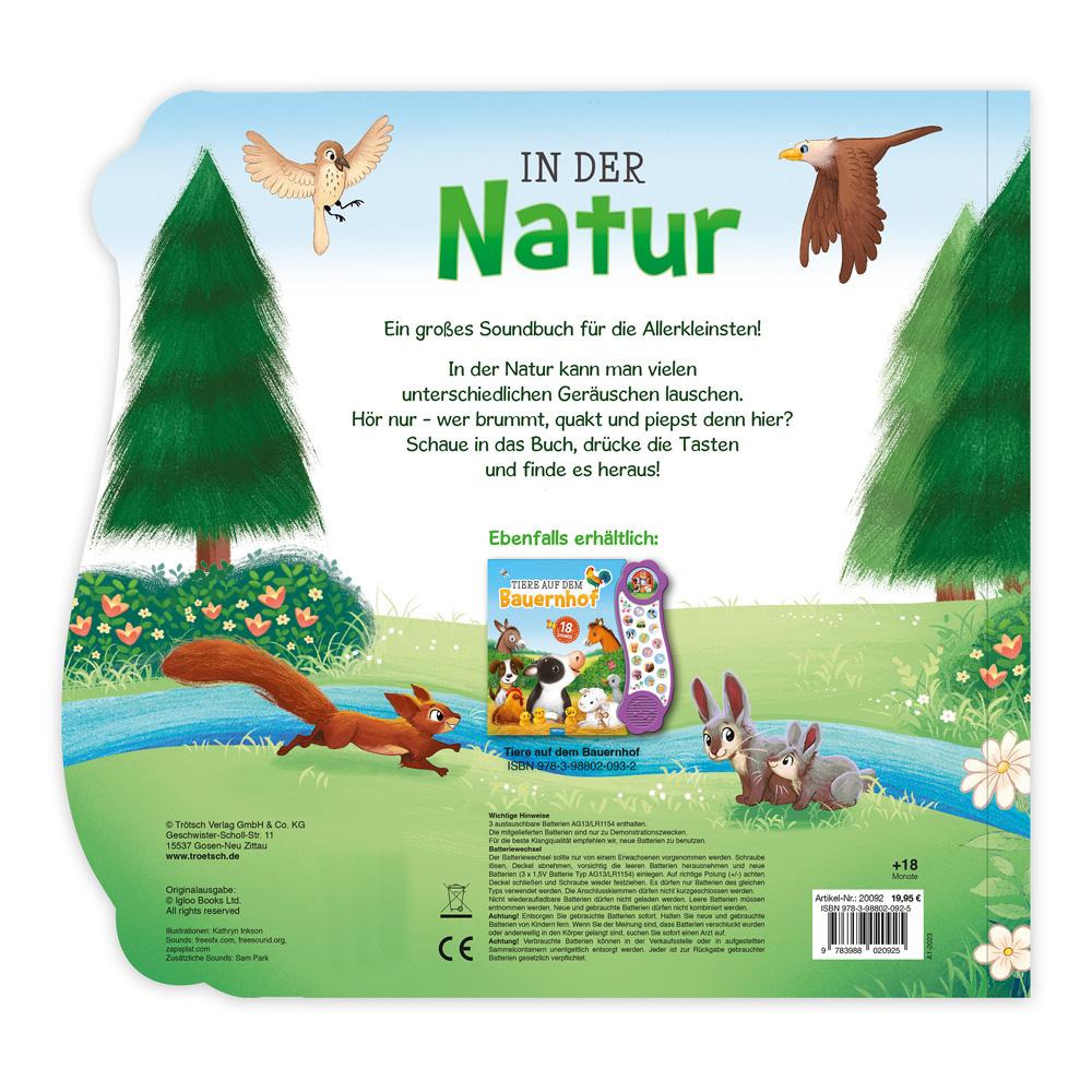 Beispielinhalt (Bild) TRÖTSCH - Soundbuch "In der Natur" | Interaktives Soundbuch mit 18 realistischen Geräuschen aus der Natur, zauberhaften Illustrationen und eingängigen Reimen für die Kleinsten | Ab 18 Monaten
