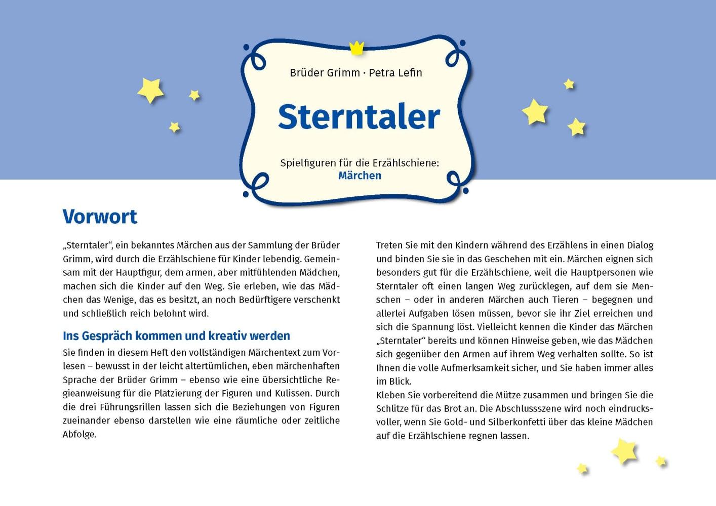 Beispielinhalt (Bild) Sterntaler. Erzählschienen-Figurenset