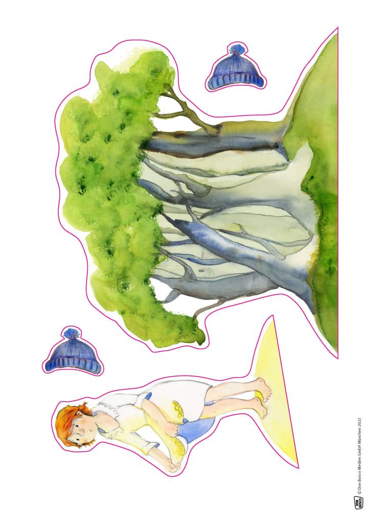 Beispielinhalt (Bild) Sterntaler. Erzählschienen-Figurenset