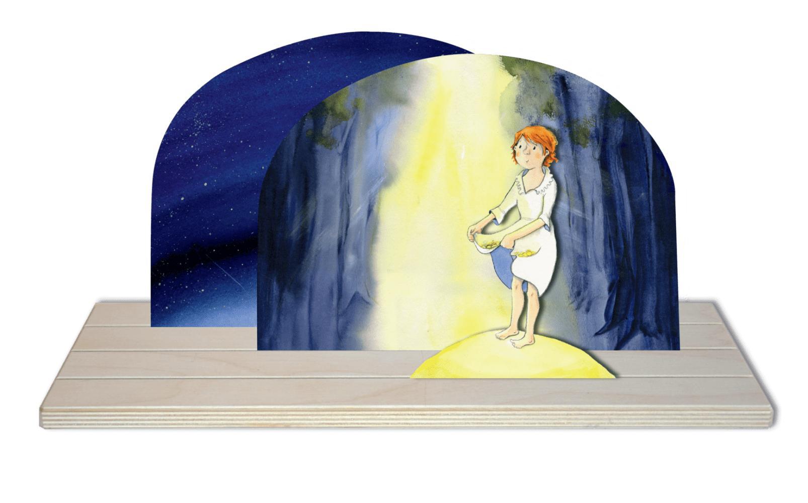 Beispielinhalt (Bild) Sterntaler. Erzählschienen-Figurenset