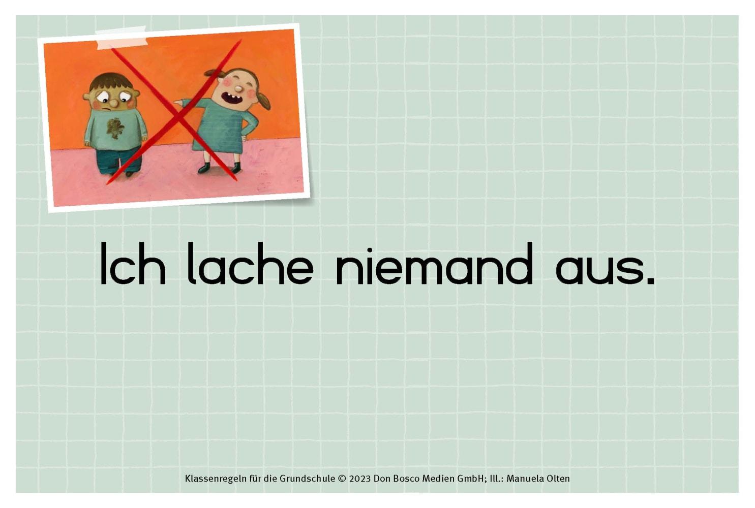 Beispielinhalt (Bild) Klassenregeln für die Grundschule