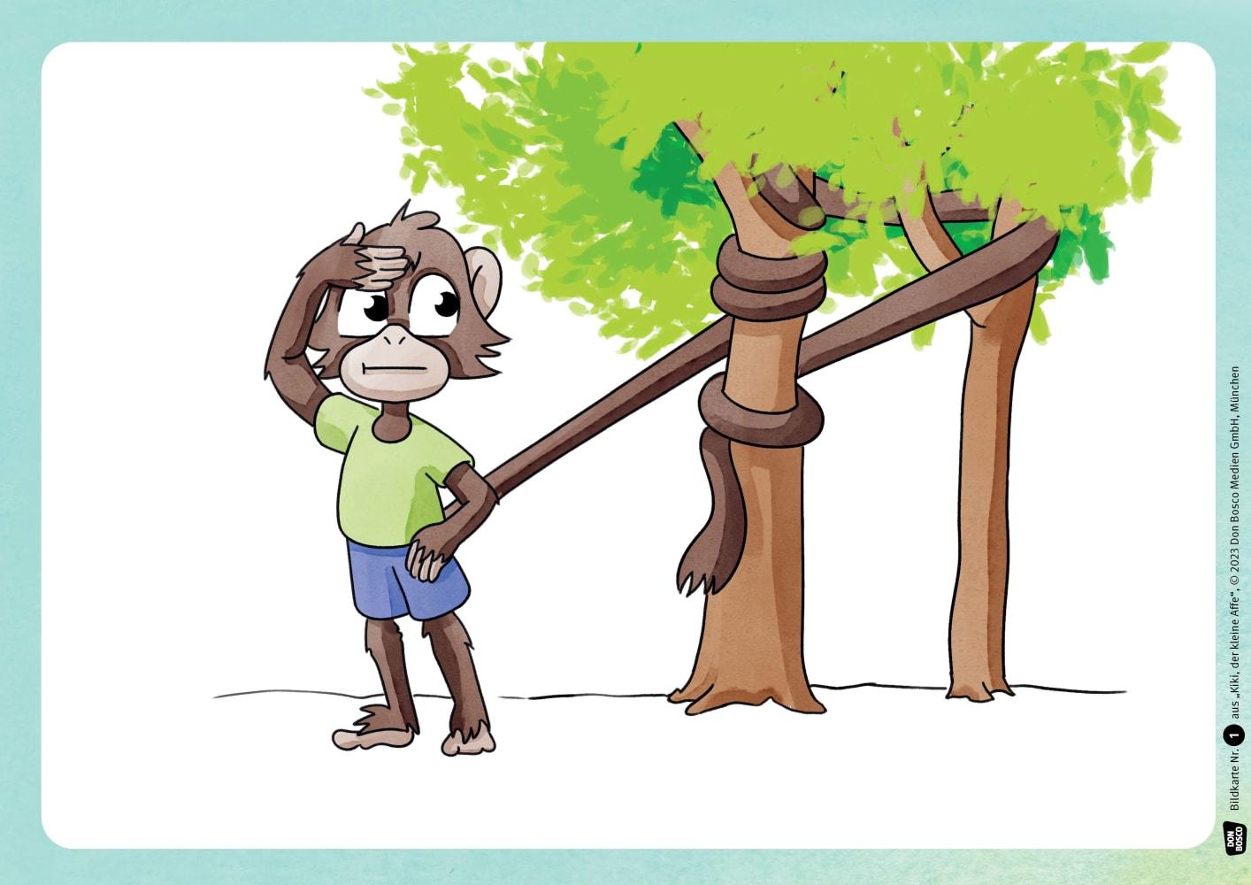 Beispielinhalt (Bild) Kiki, der kleine Affe. Eine Kinesiologie-Mitmachgeschichte