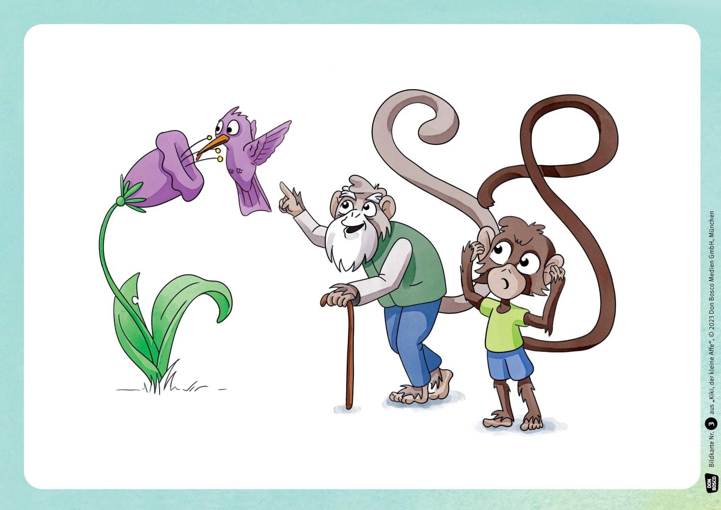 Beispielinhalt (Bild) Kiki, der kleine Affe. Eine Kinesiologie-Mitmachgeschichte