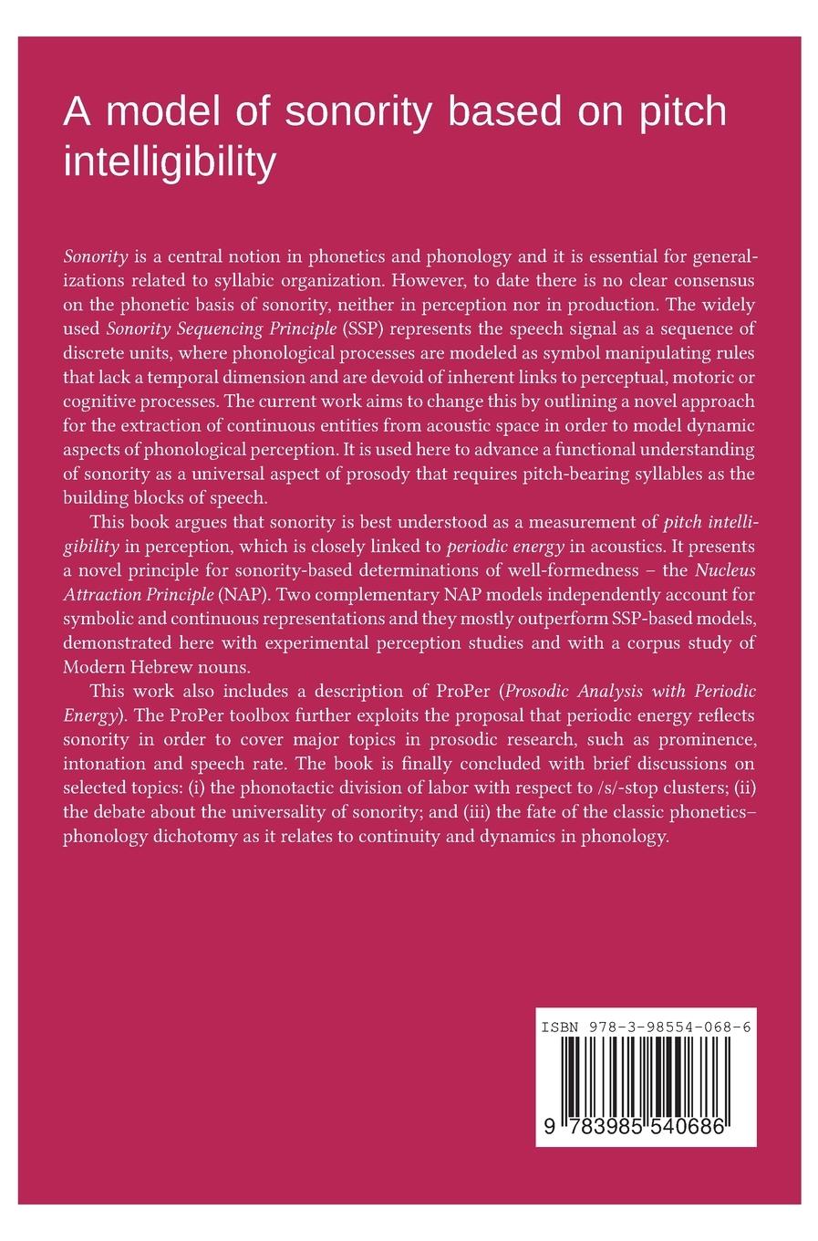 Rückseitencover A model of sonority based on pitch intelligibility