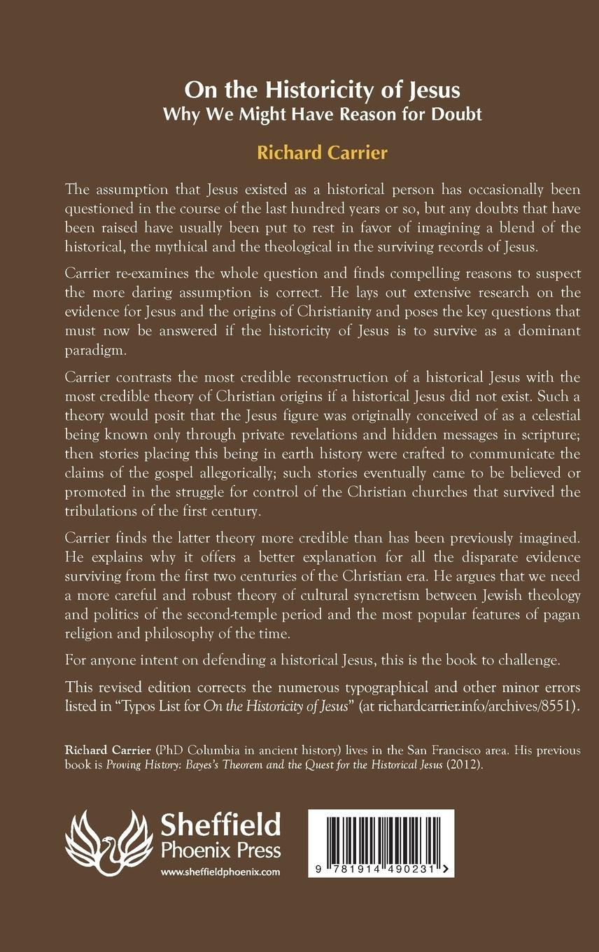 Rückseitencover On the Historicity of Jesus