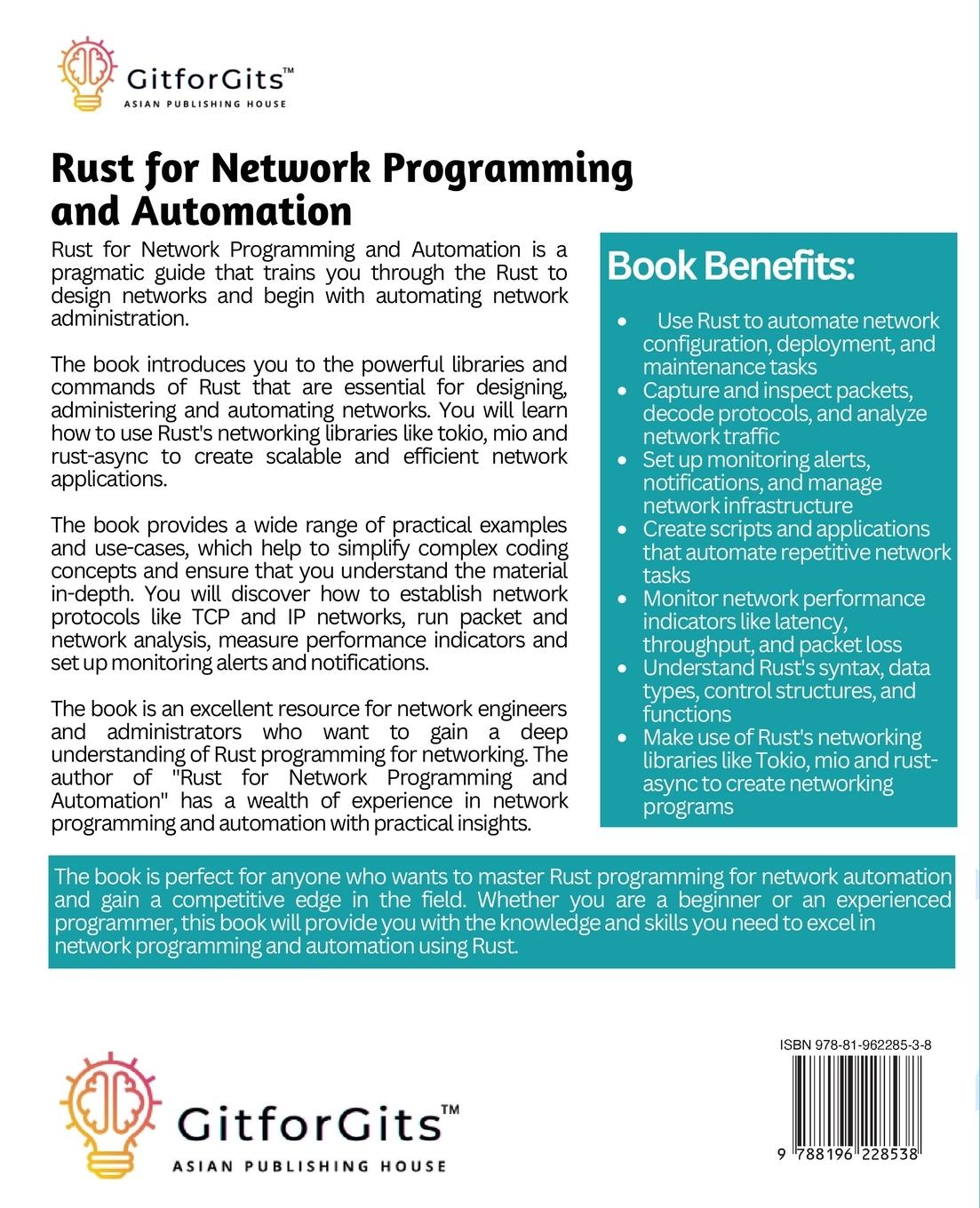 Rückseitencover Rust for Network Programming and Automation