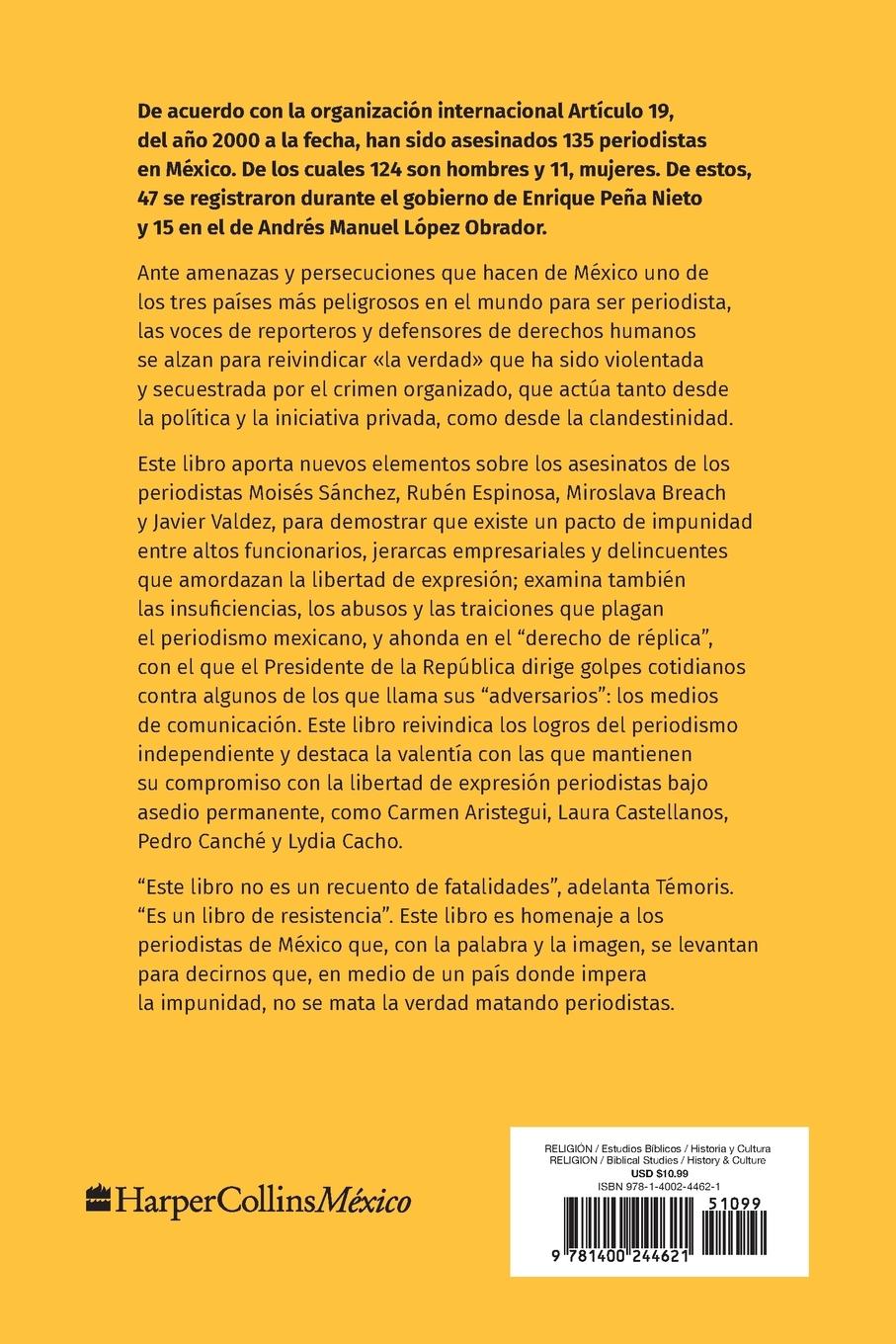 Rückseitencover El No se mata la verdad