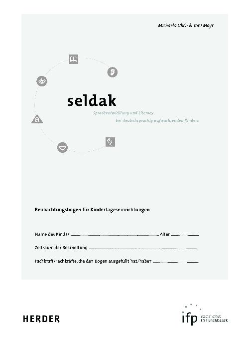 Vorderes Coverbild Seldak -  Sprachentwicklung + Literacy bei deutschsprachig aufwachsenden Kindern