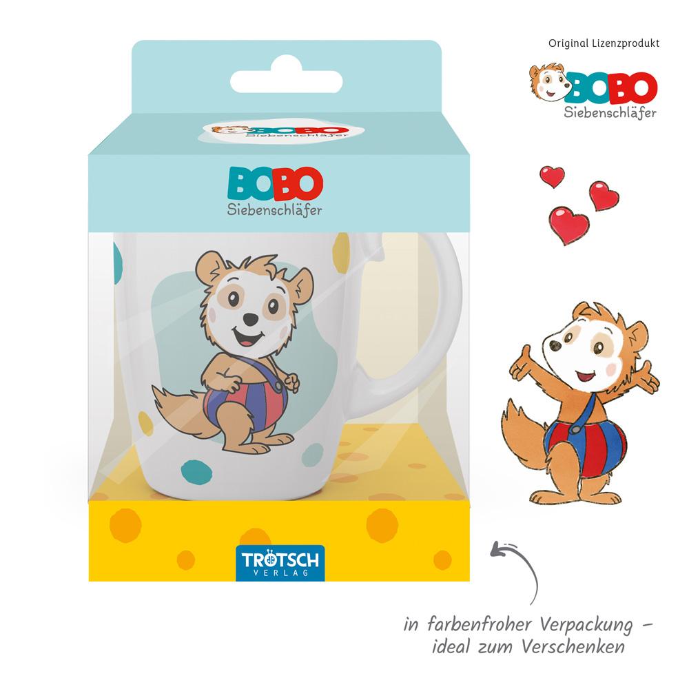 Beispielinhalt (Bild) Trötsch Bobo Siebenschläfer Kindertasse blau Geschenktasse aus Porzellan