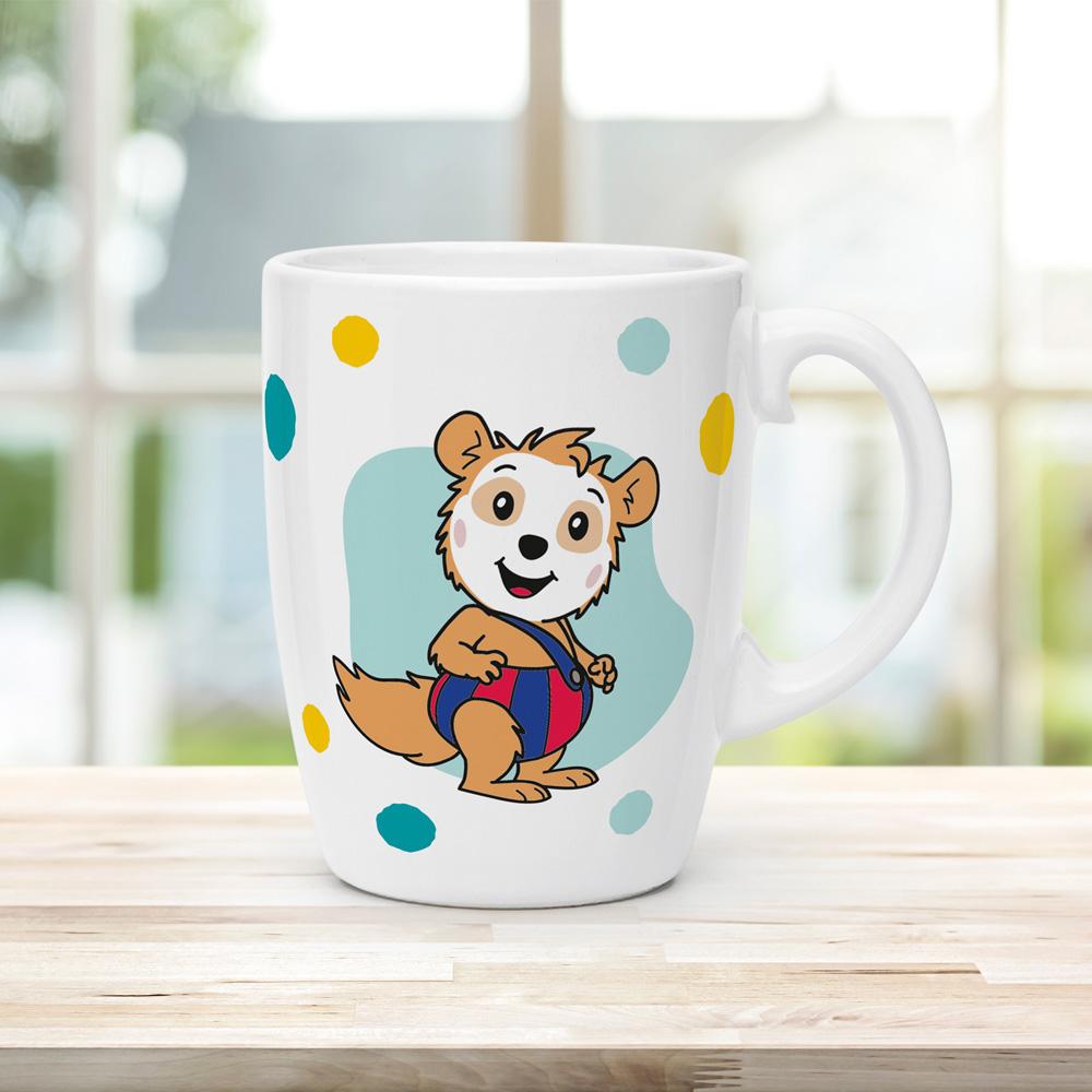 Beispielinhalt (Bild) Trötsch Bobo Siebenschläfer Kindertasse blau Geschenktasse aus Porzellan