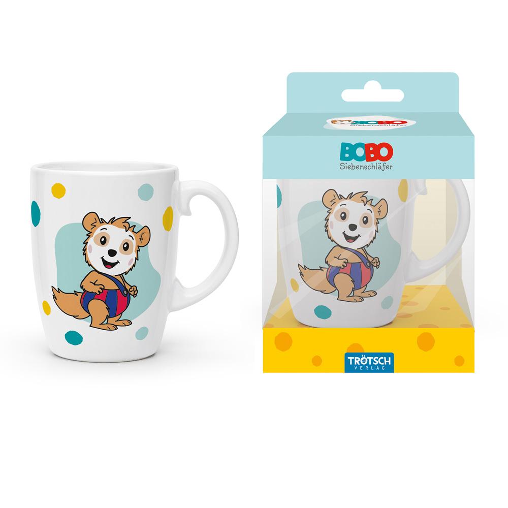 Vorderes Coverbild Trötsch Bobo Siebenschläfer Kindertasse blau Geschenktasse aus Porzellan