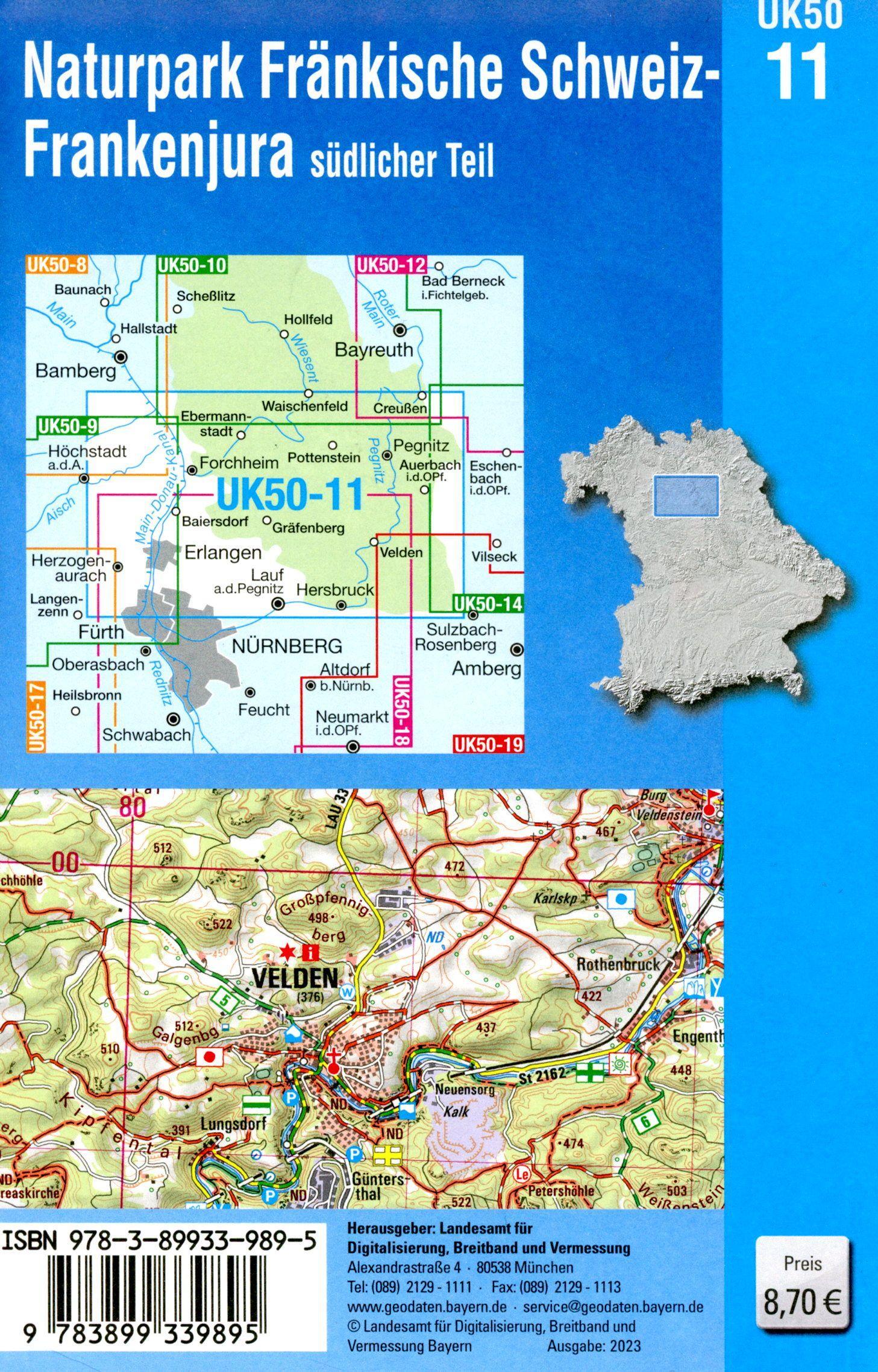 Beispielinhalt (Bild) UK50-11 Naturpark Fränkische Schweiz - Frankenjura südlicher Teil