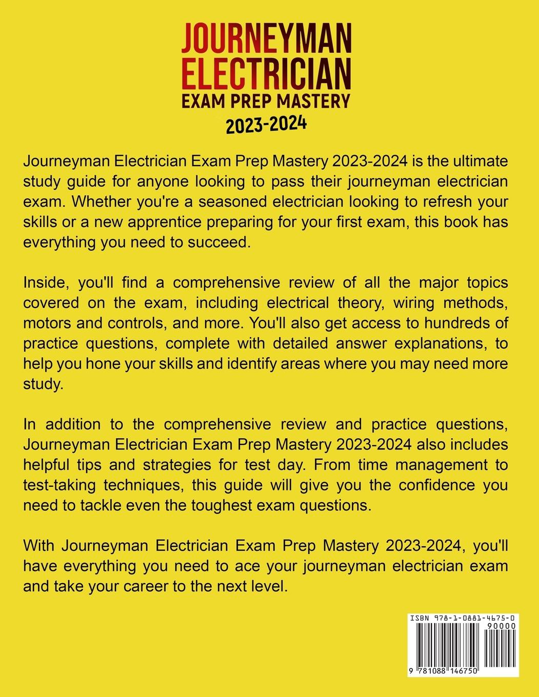 Rückseitencover Journeyman Electrician Exam Prep Mastery 2023-2024