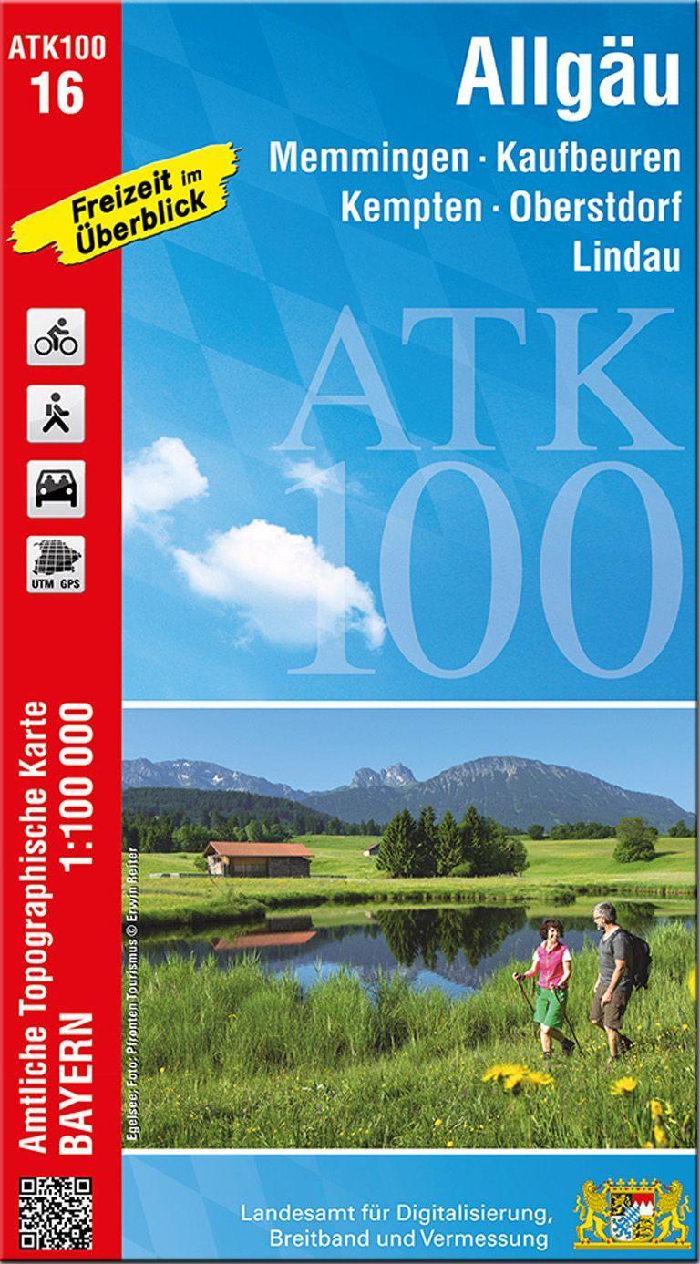 Vorderes Coverbild ATK100-16 Allgäu (Amtliche Topographische Karte 1:100000)