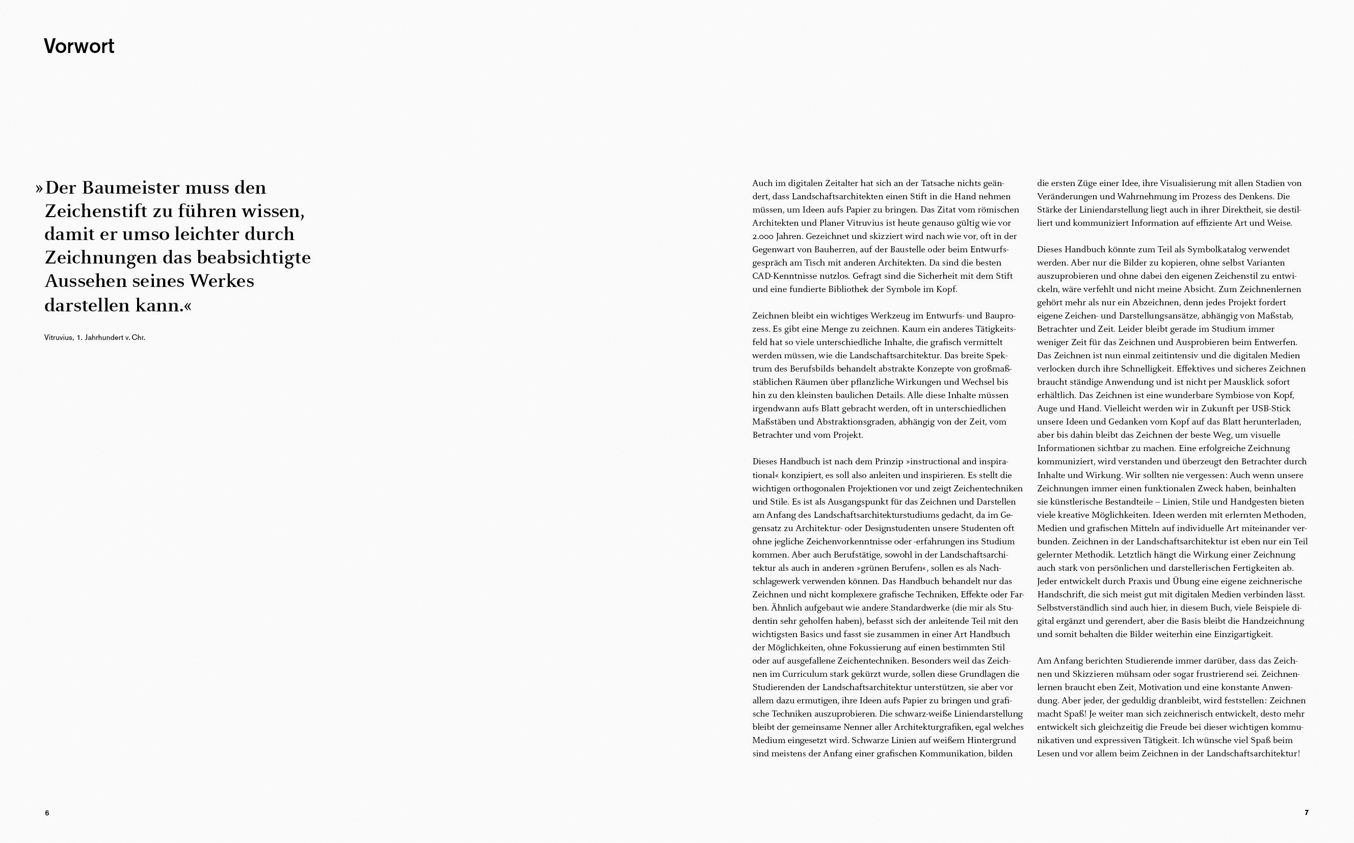 Beispielinhalt (Bild) Zeichenlehre für Landschaftsarchitekten