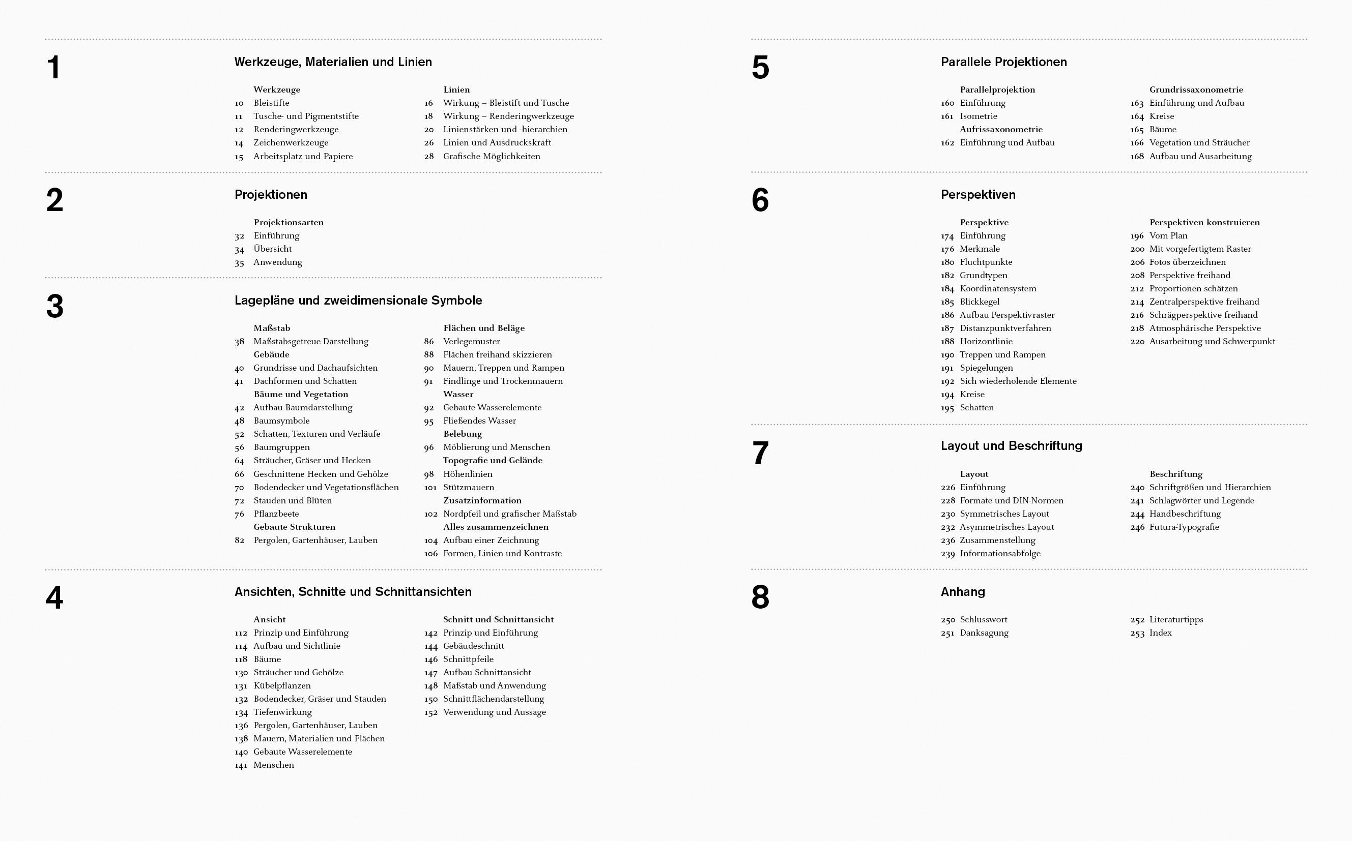 Beispielinhalt (Bild) Zeichenlehre für Landschaftsarchitekten
