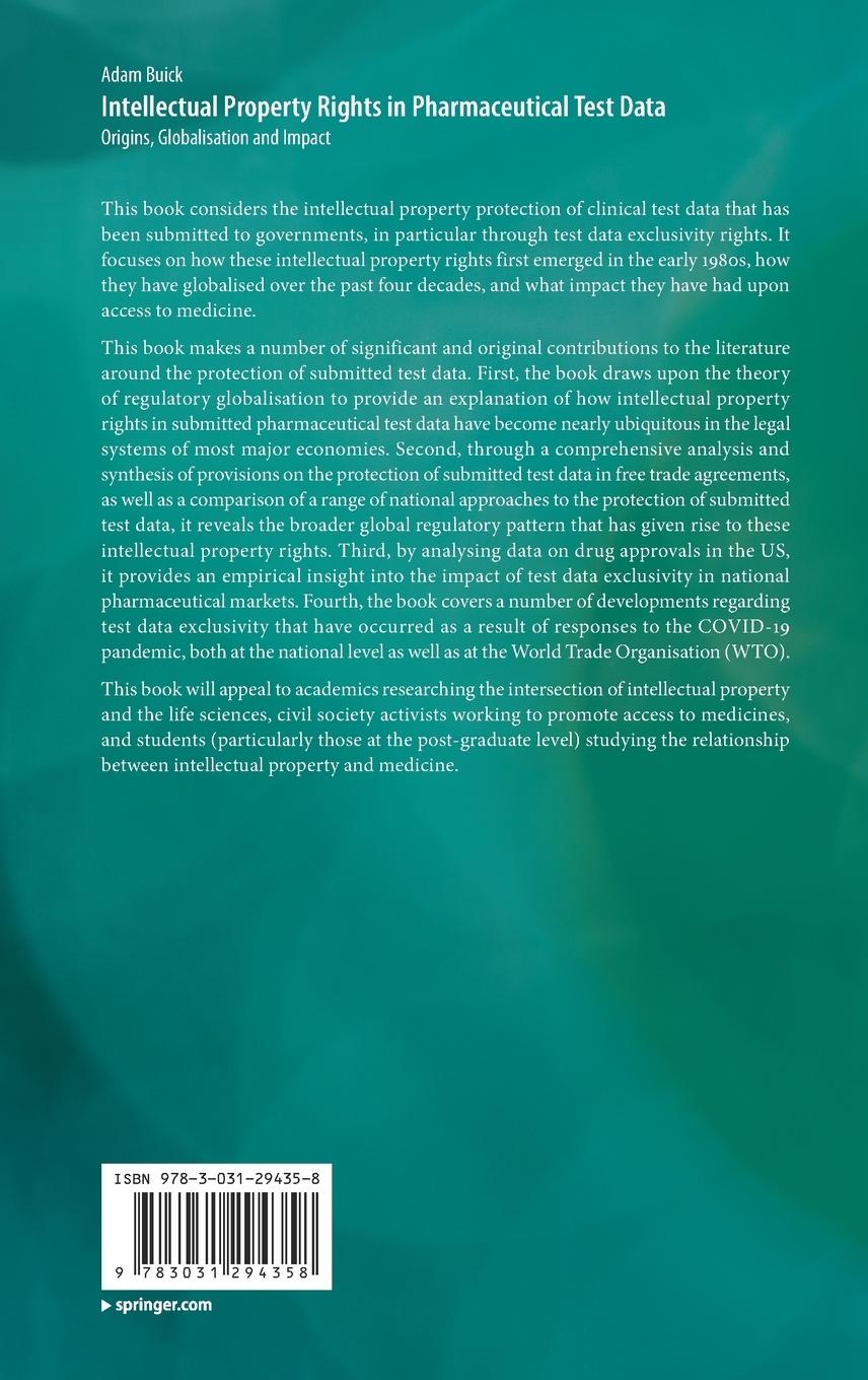 Rückseitencover Intellectual Property Rights in Pharmaceutical Test Data