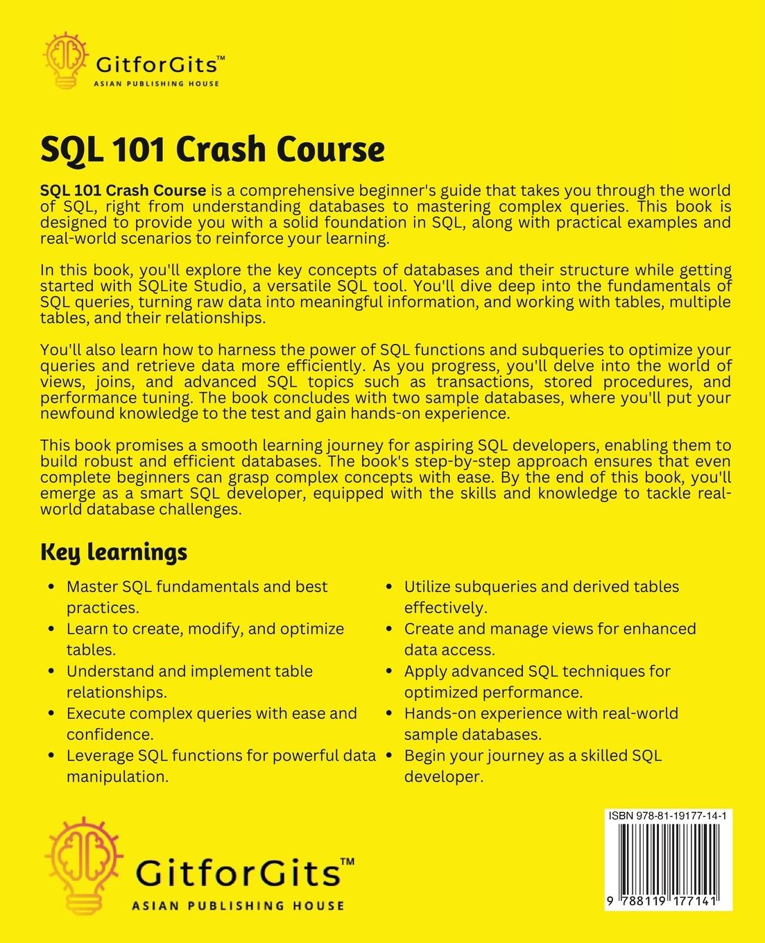 Rückseitencover SQL 101 Crash Course