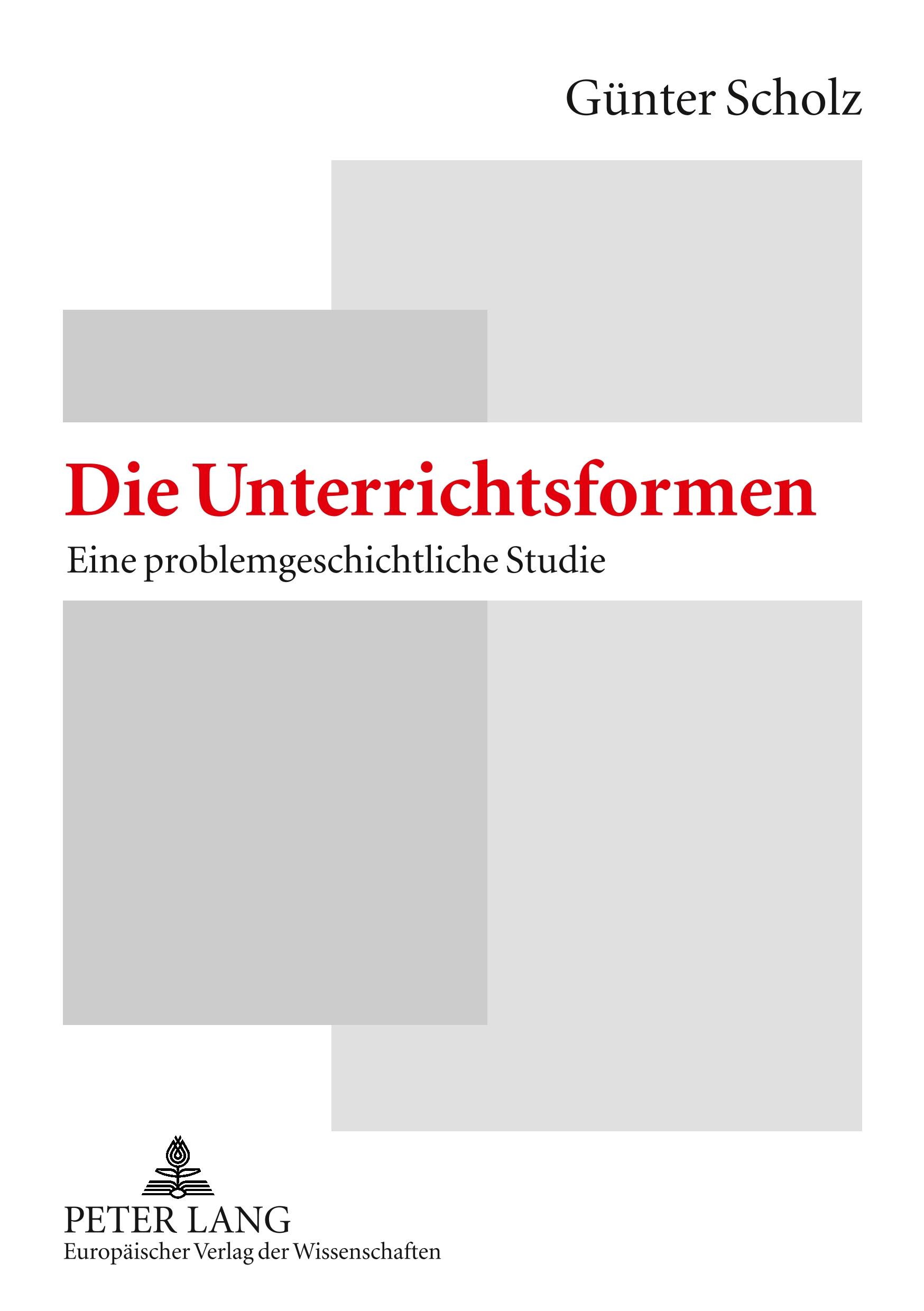 Vorderes Coverbild Die Unterrichtsformen